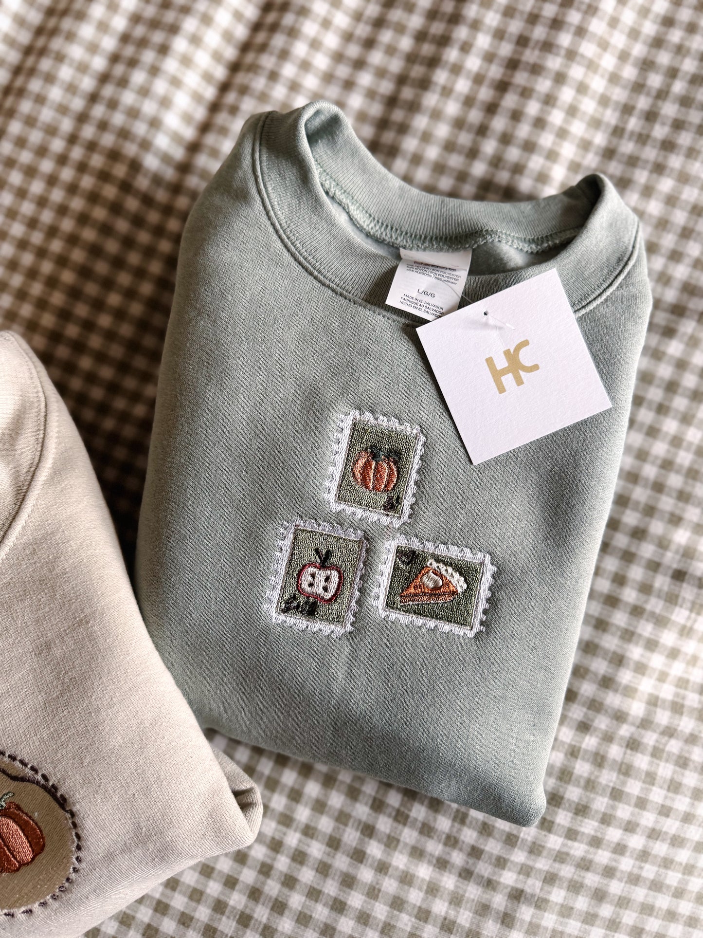 Fall Stamps Embroidered Crewneck