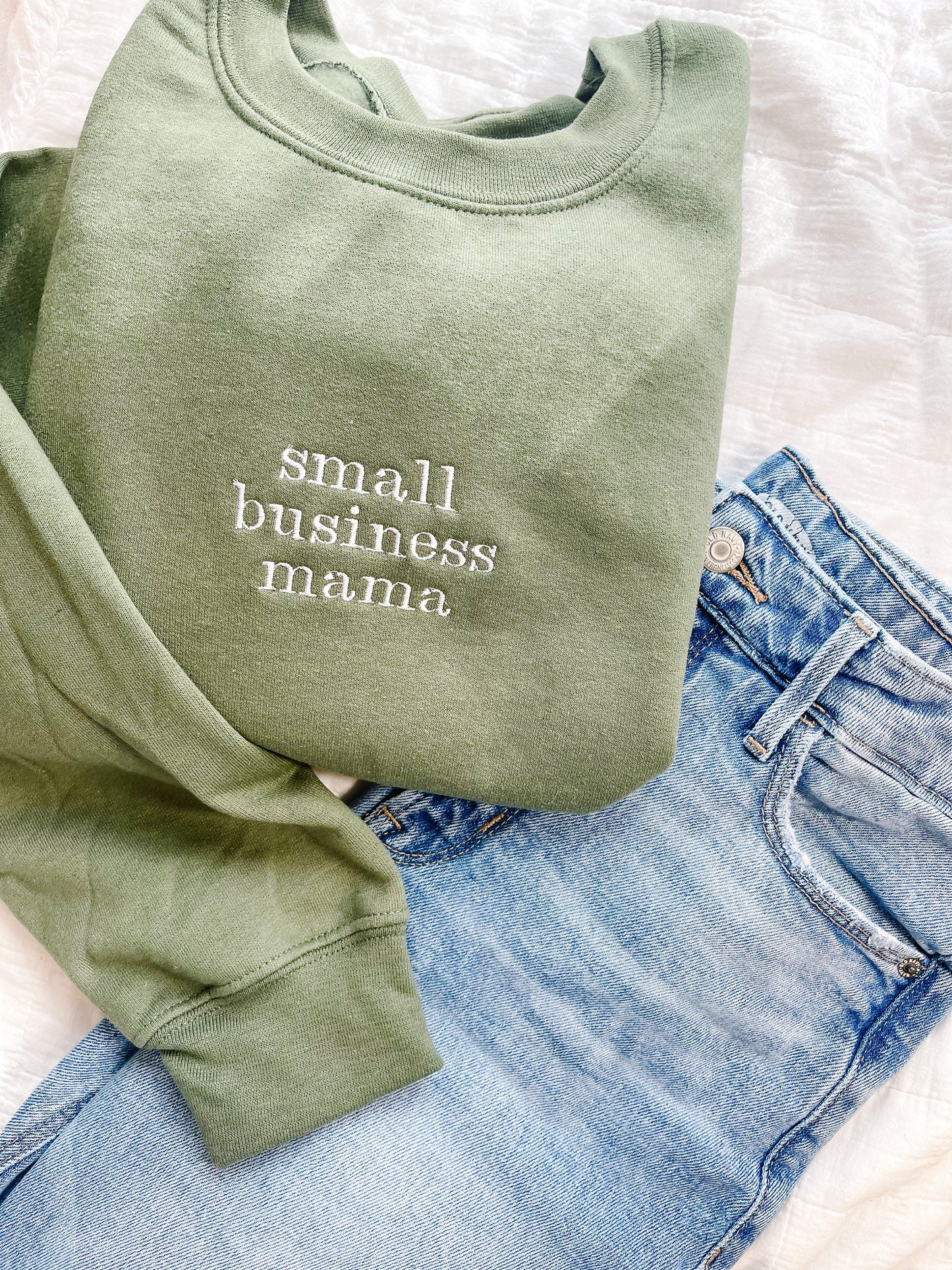 Small Business Mama Embroidered Crewneck