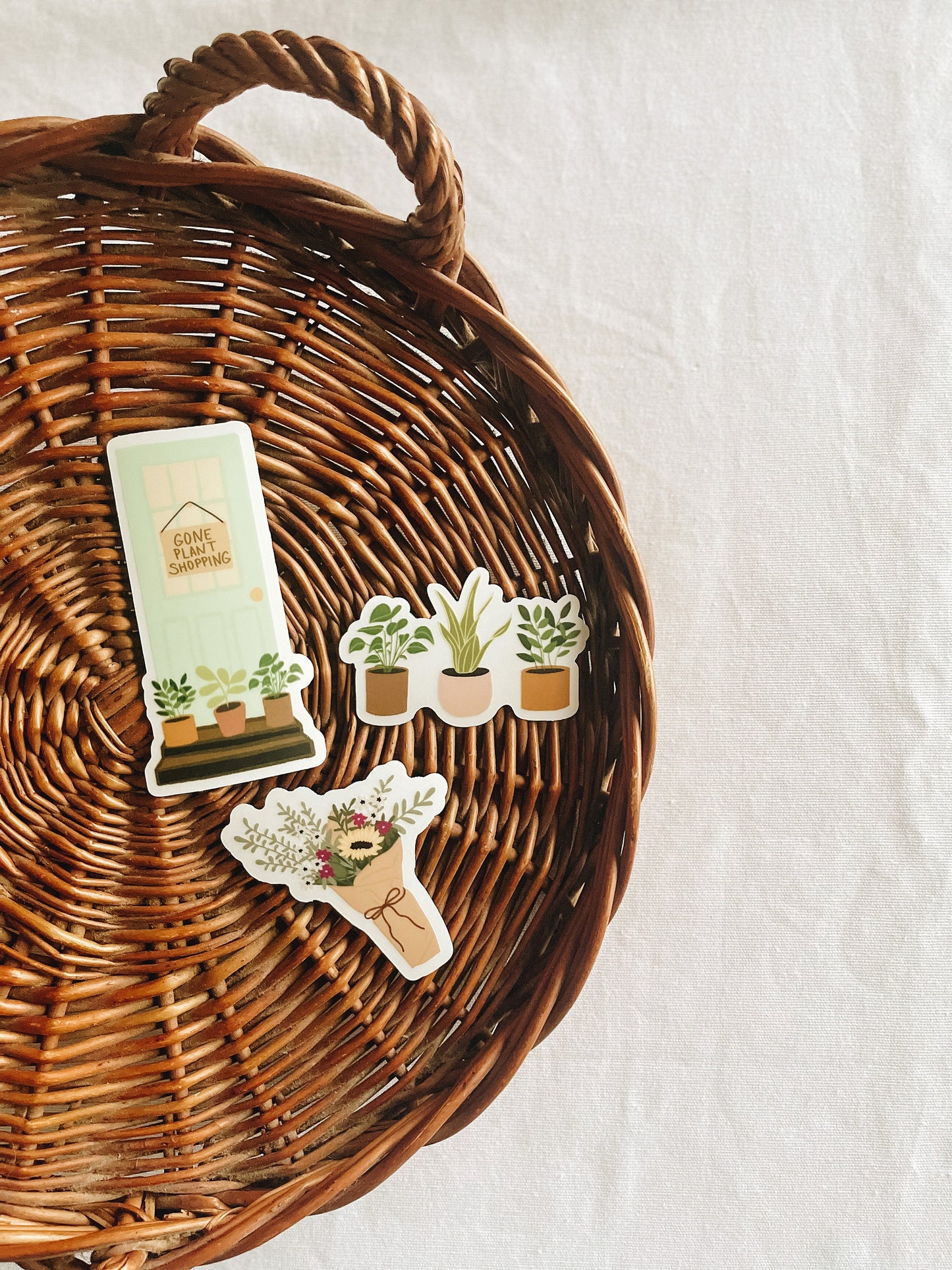 Gone plant shopping, waterproof sticker, translucent background , 2x4 in