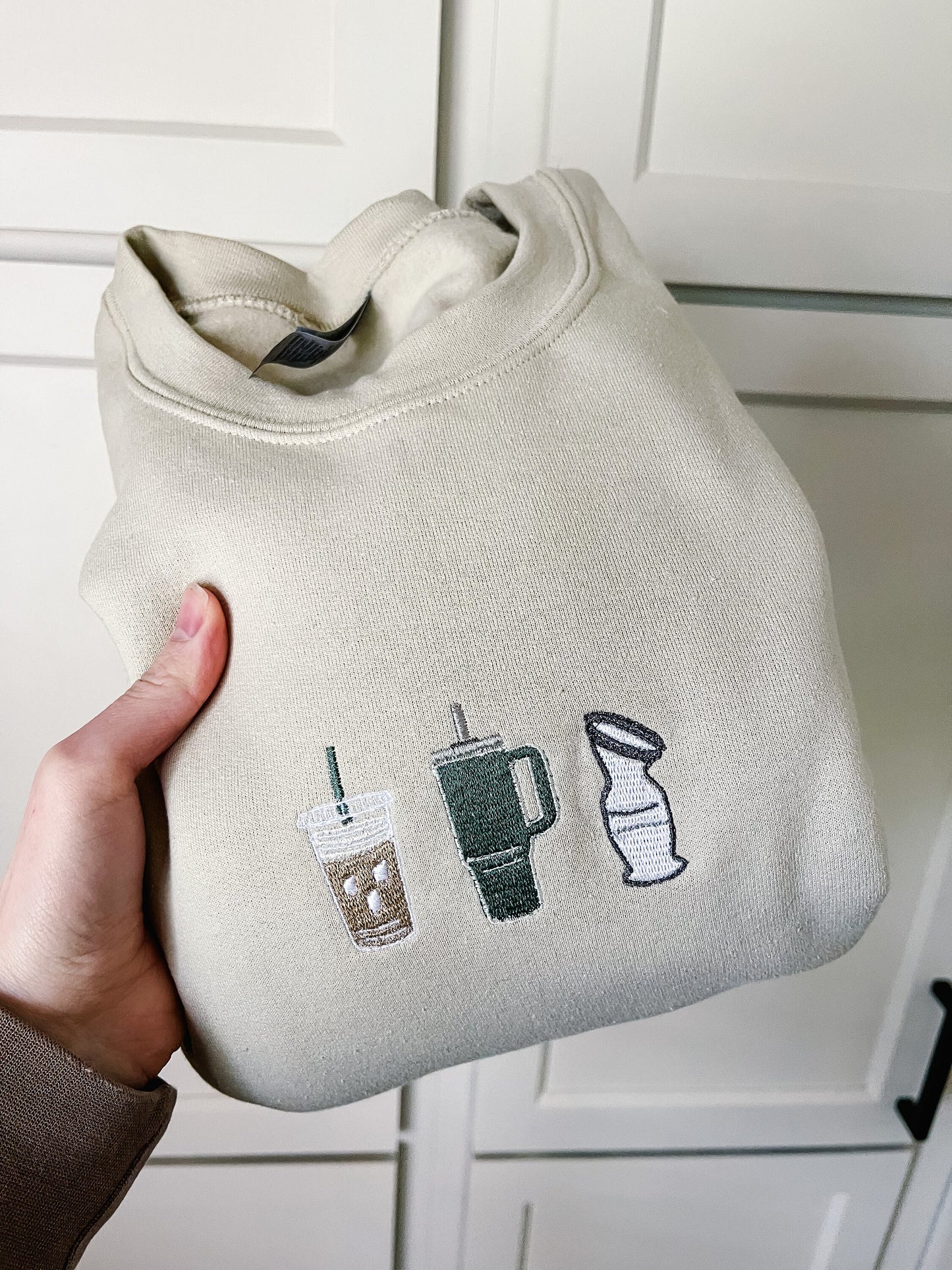 Breastfeeding Mama Trio Embroidered Crewneck (Color Customizable!)