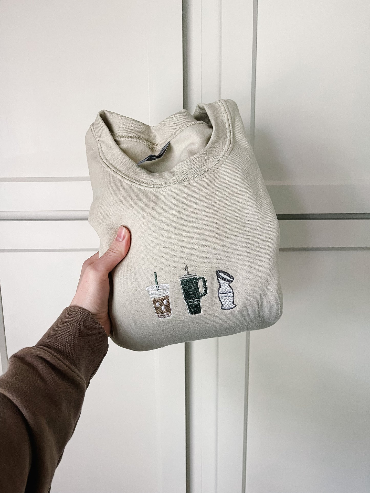 Breastfeeding Mama Trio Embroidered Crewneck (Color Customizable!)