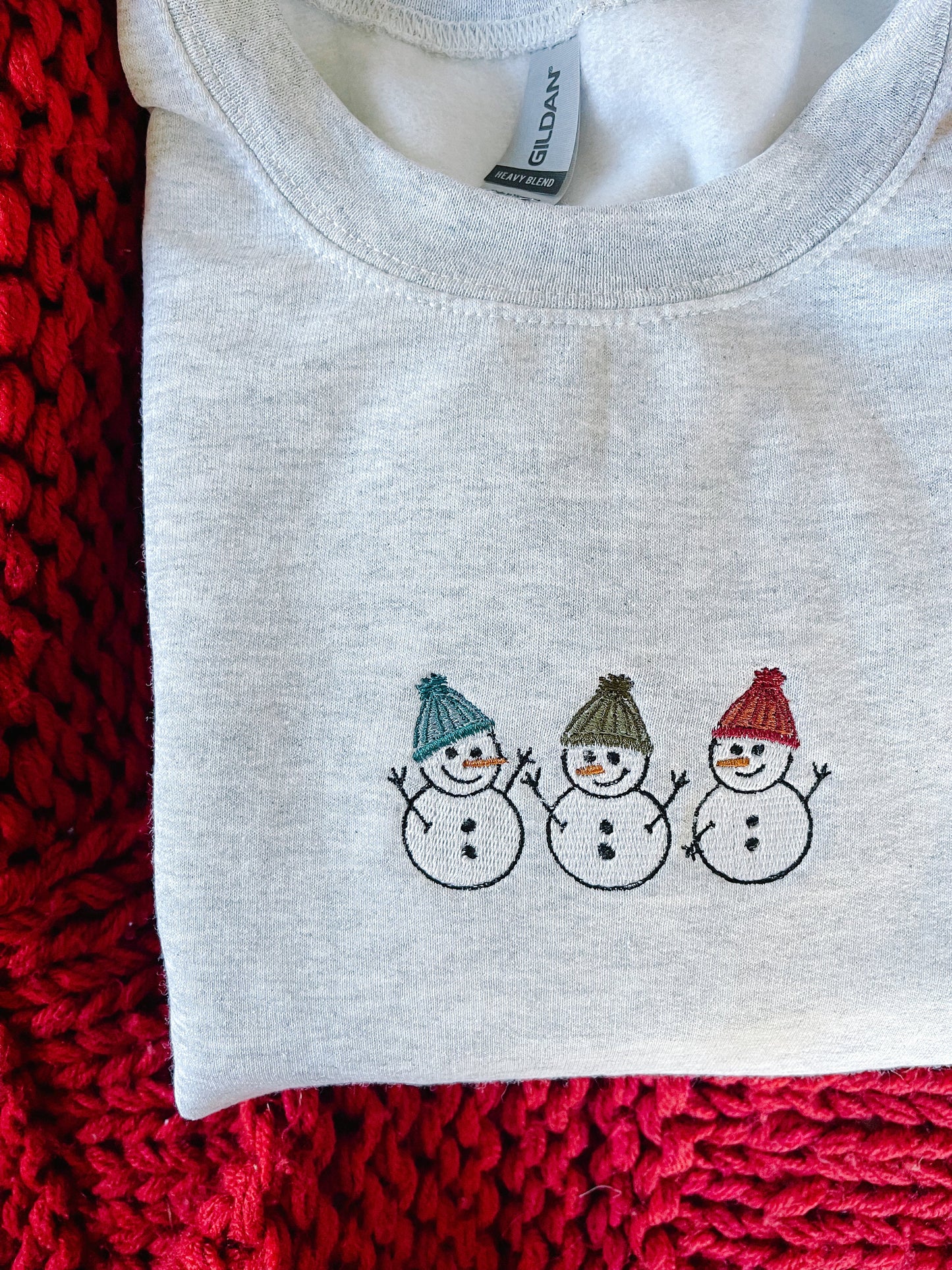 Snowman Embroidered Crewneck Sweatshirt