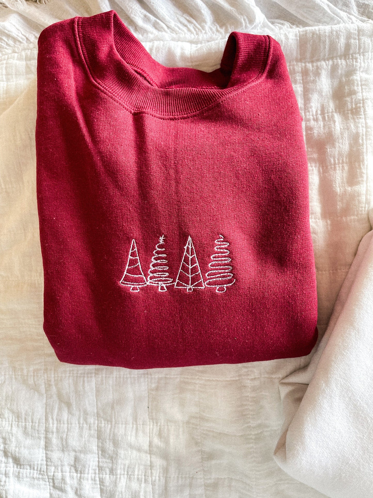 Christmas Tree Embroidered Crewneck Sweatshirt