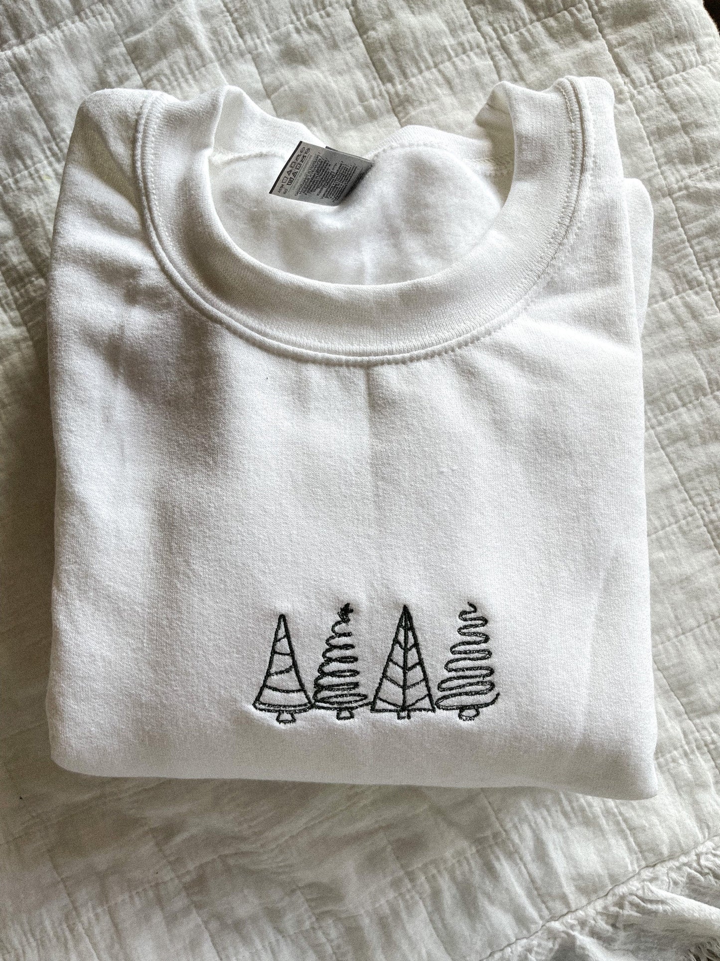 Christmas Tree Embroidered Crewneck Sweatshirt