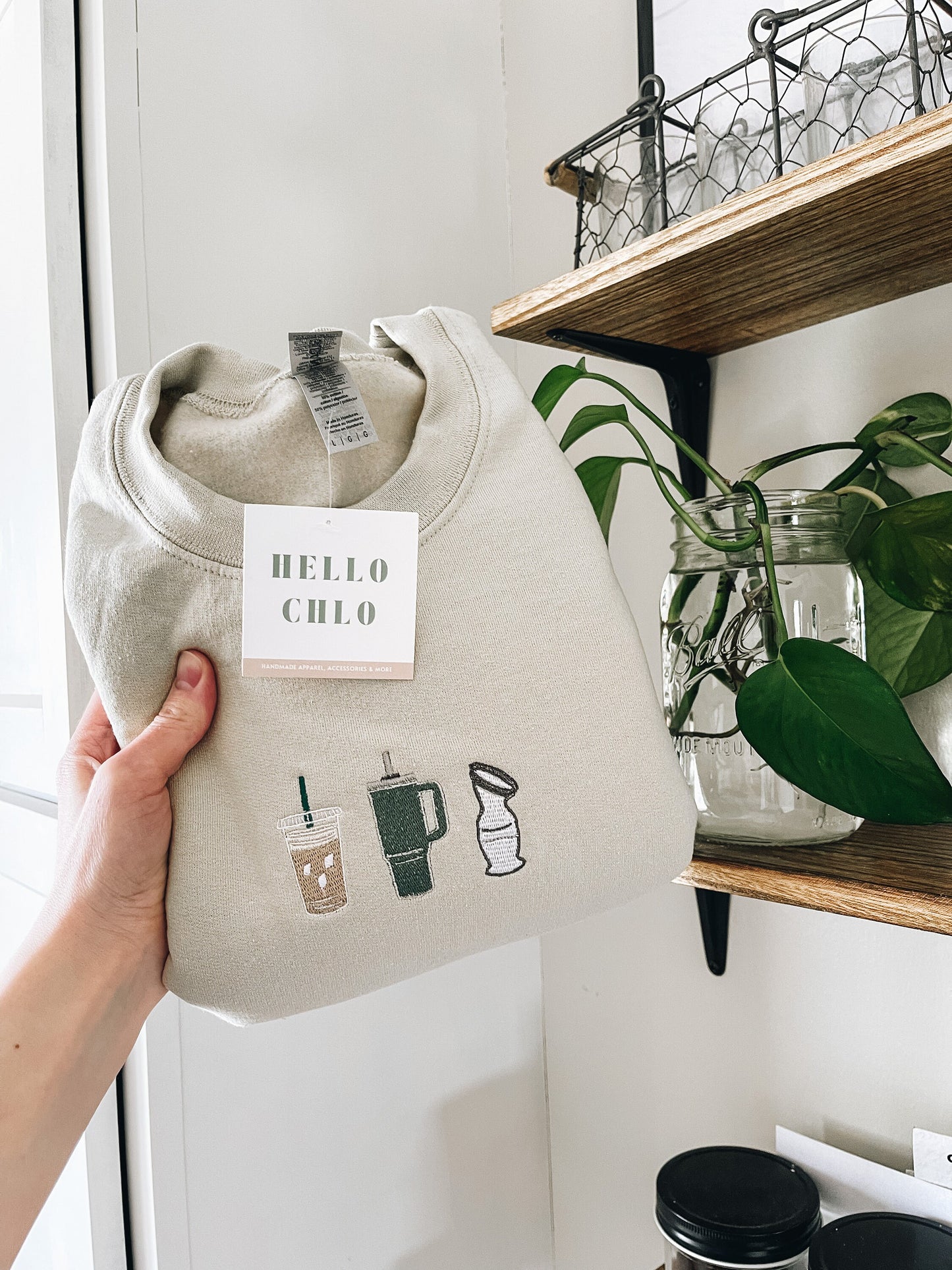 Breastfeeding Mama Trio Embroidered Crewneck (Color Customizable!)