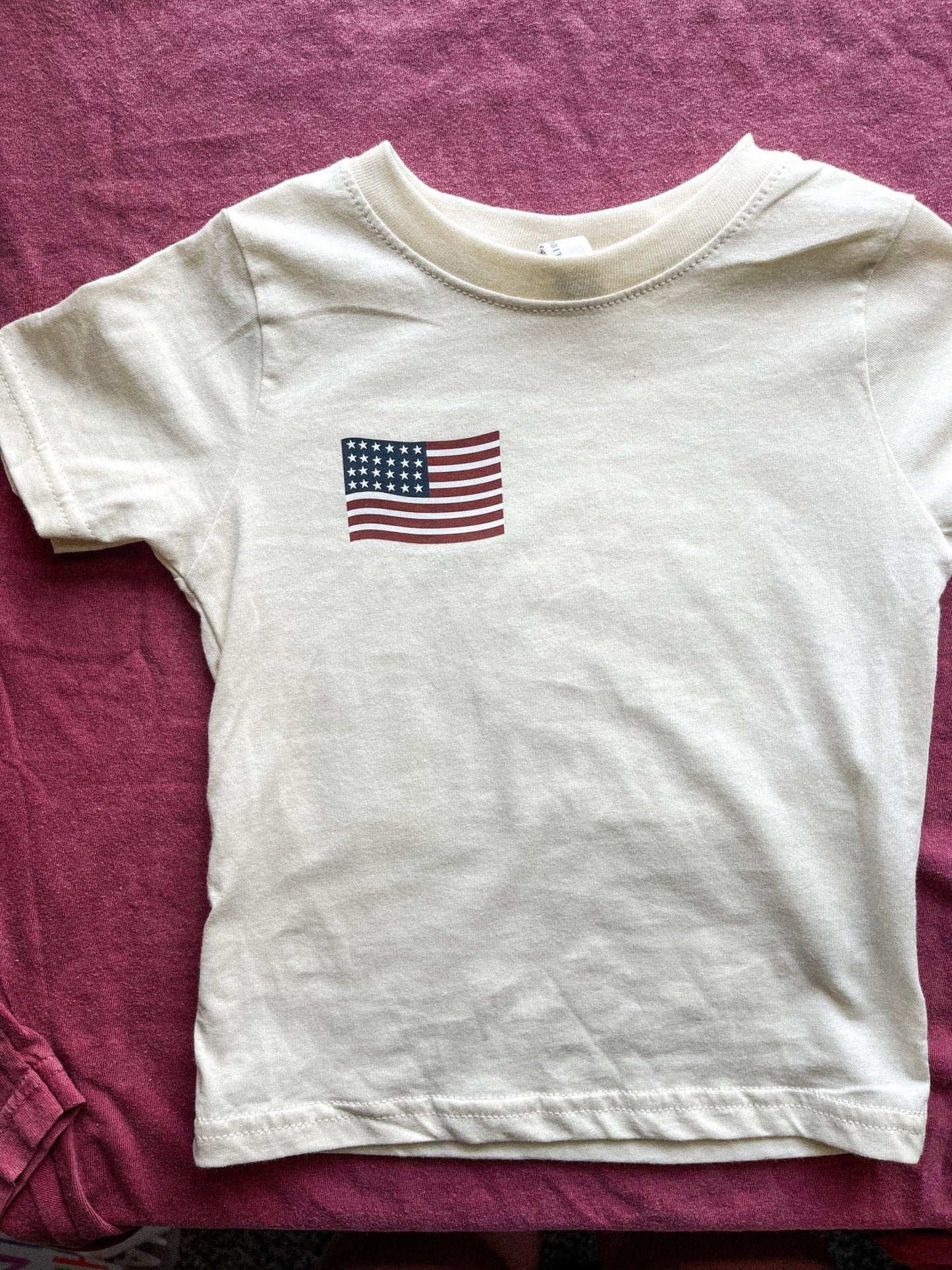 Kids Born in the USA flag tee
