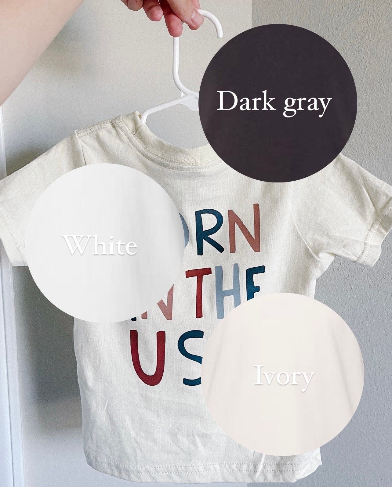 Kids Born in the USA flag tee