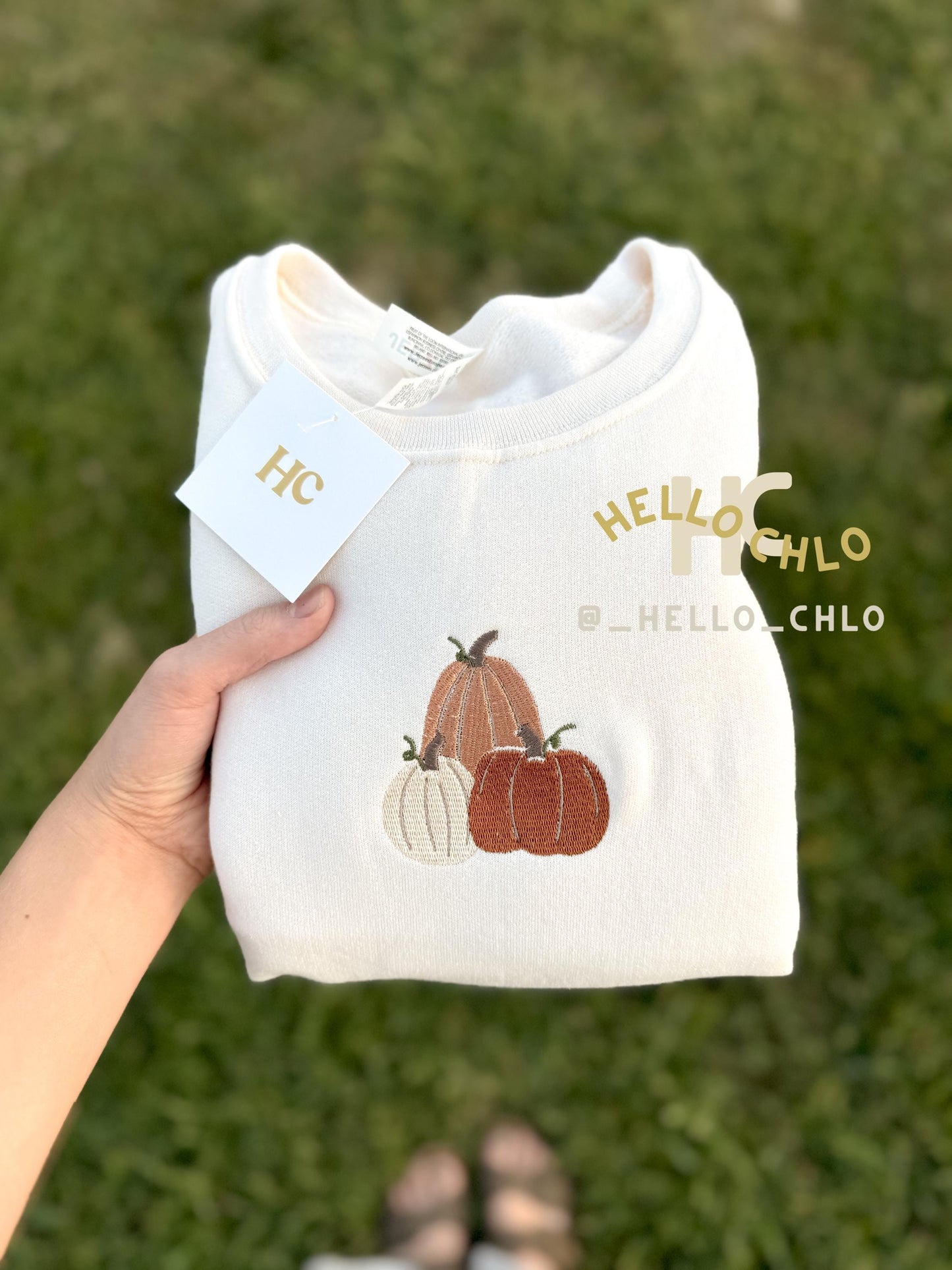 Pumpkin Patch Trio Embroidered Crewneck