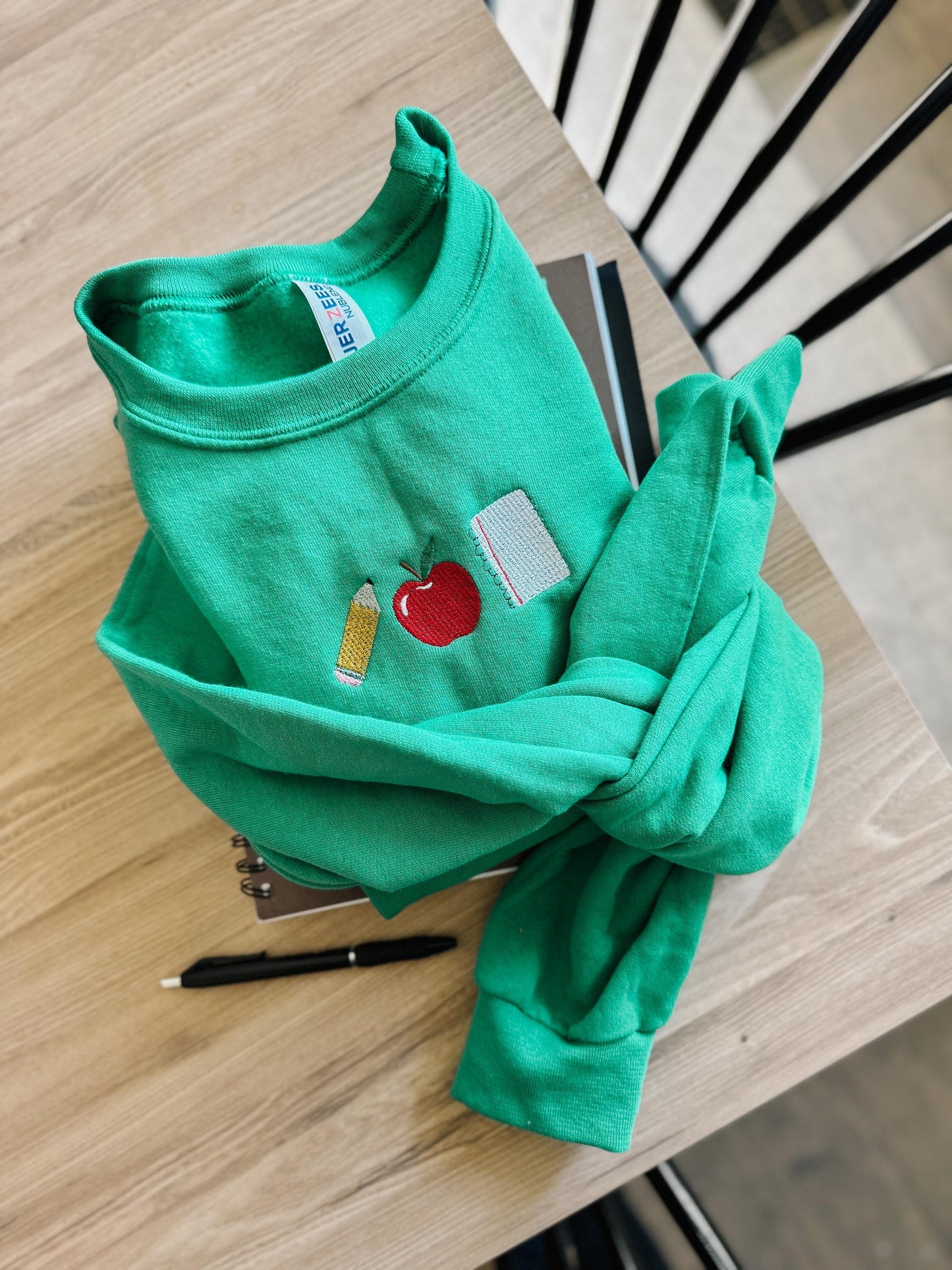 Teacher Trio Embroidered Crewneck