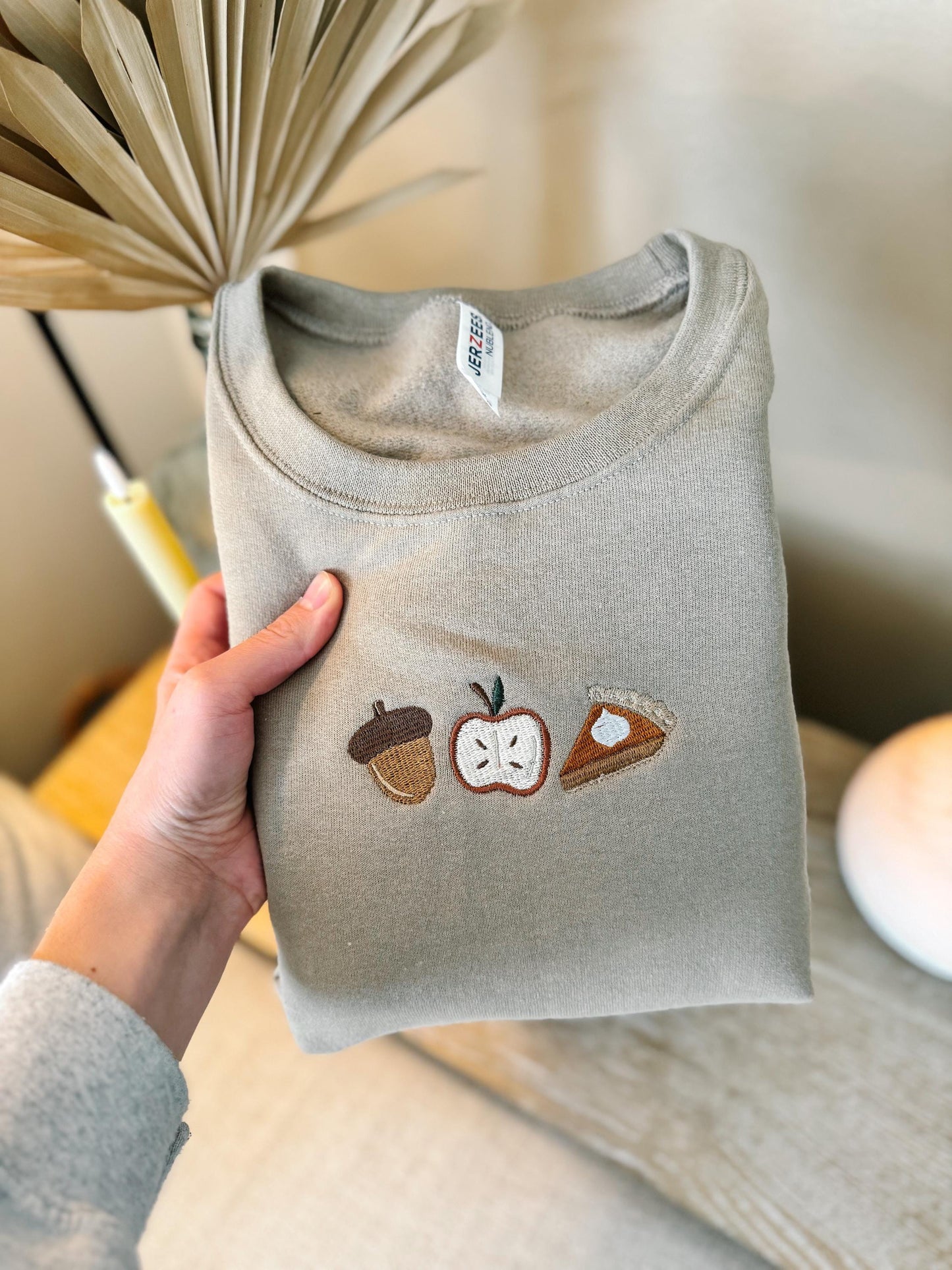 Acorn, Apple, Pumpkin Pie Embroidered Crewneck