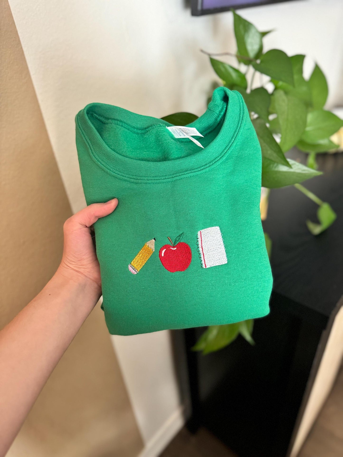 Teacher Trio Embroidered Crewneck