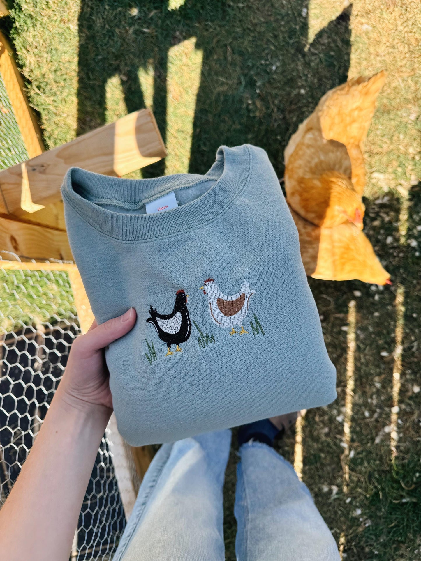 Chicken Lover Embroidered Crewneck