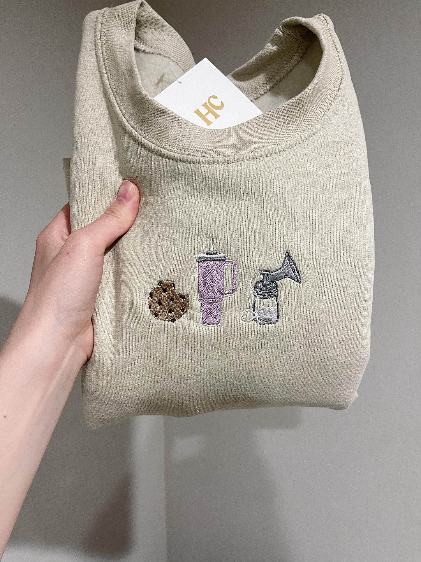 Pumping Mama Cookie Trio, Breastfeeding Nursing Embroidered Crewneck