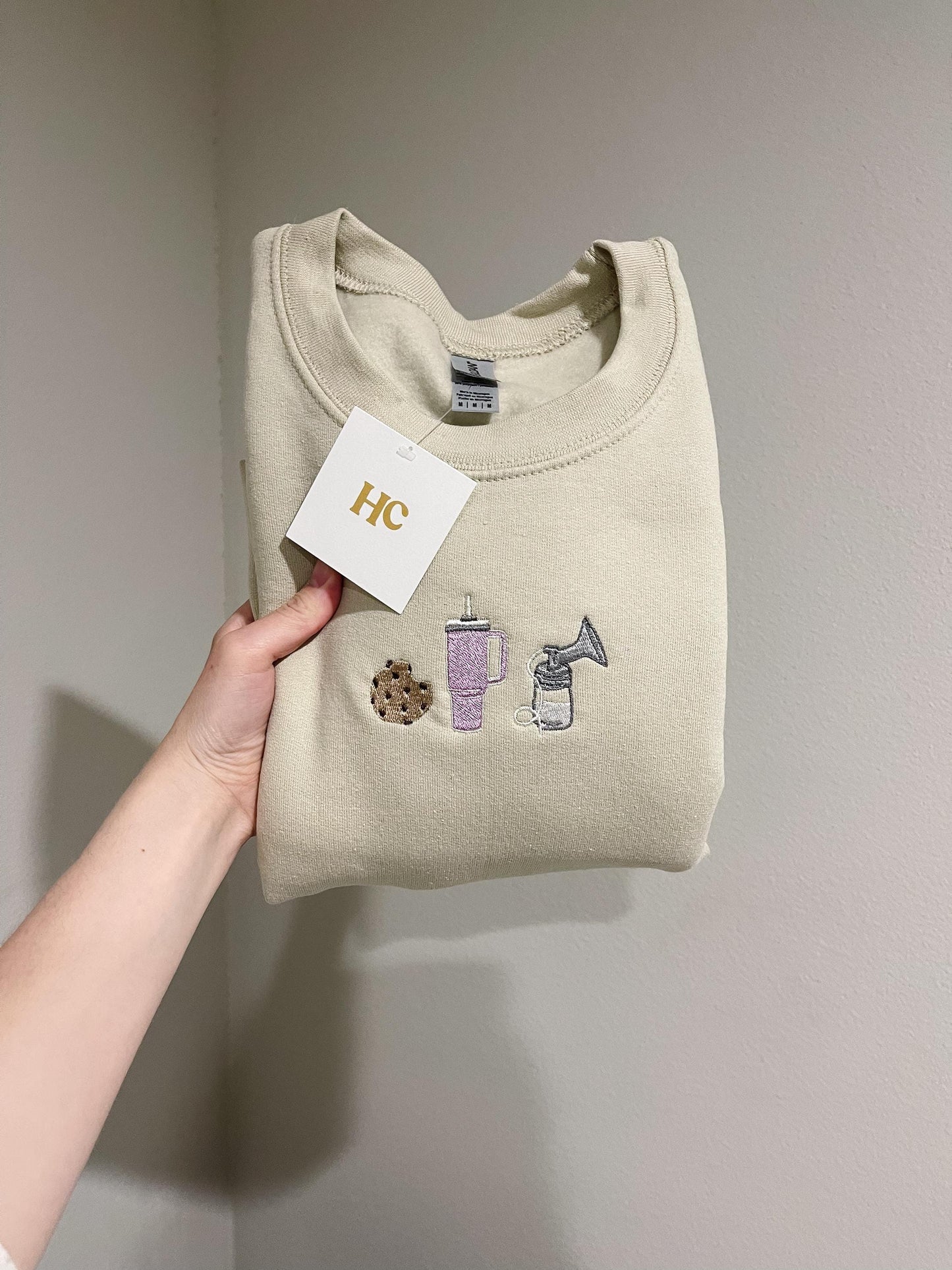 Pumping Mama Cookie Trio, Breastfeeding Nursing Embroidered Crewneck