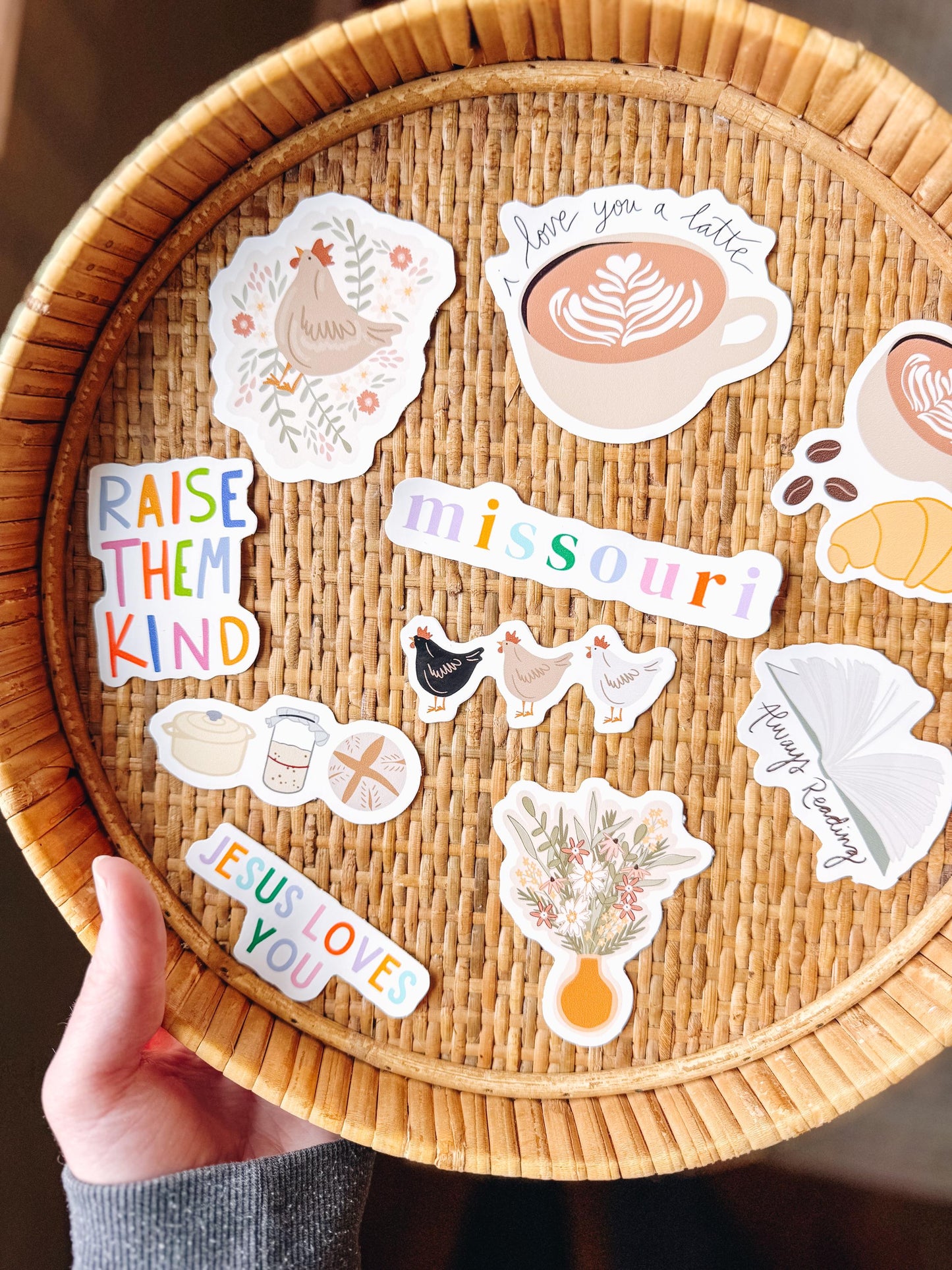 Latte and Croissant Vinyl Sticker