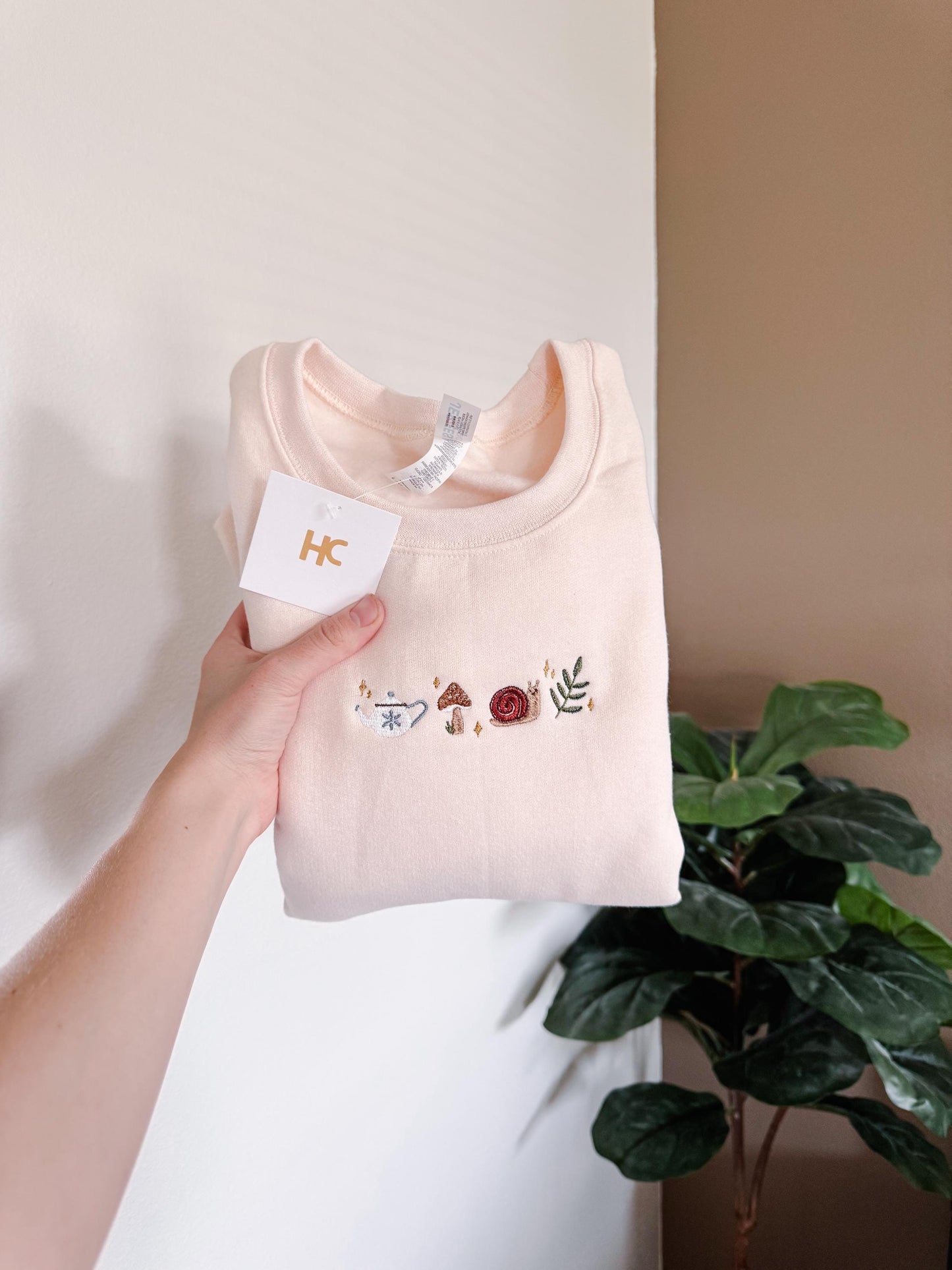 Cottage Core Whimsical Embroidered Crewneck