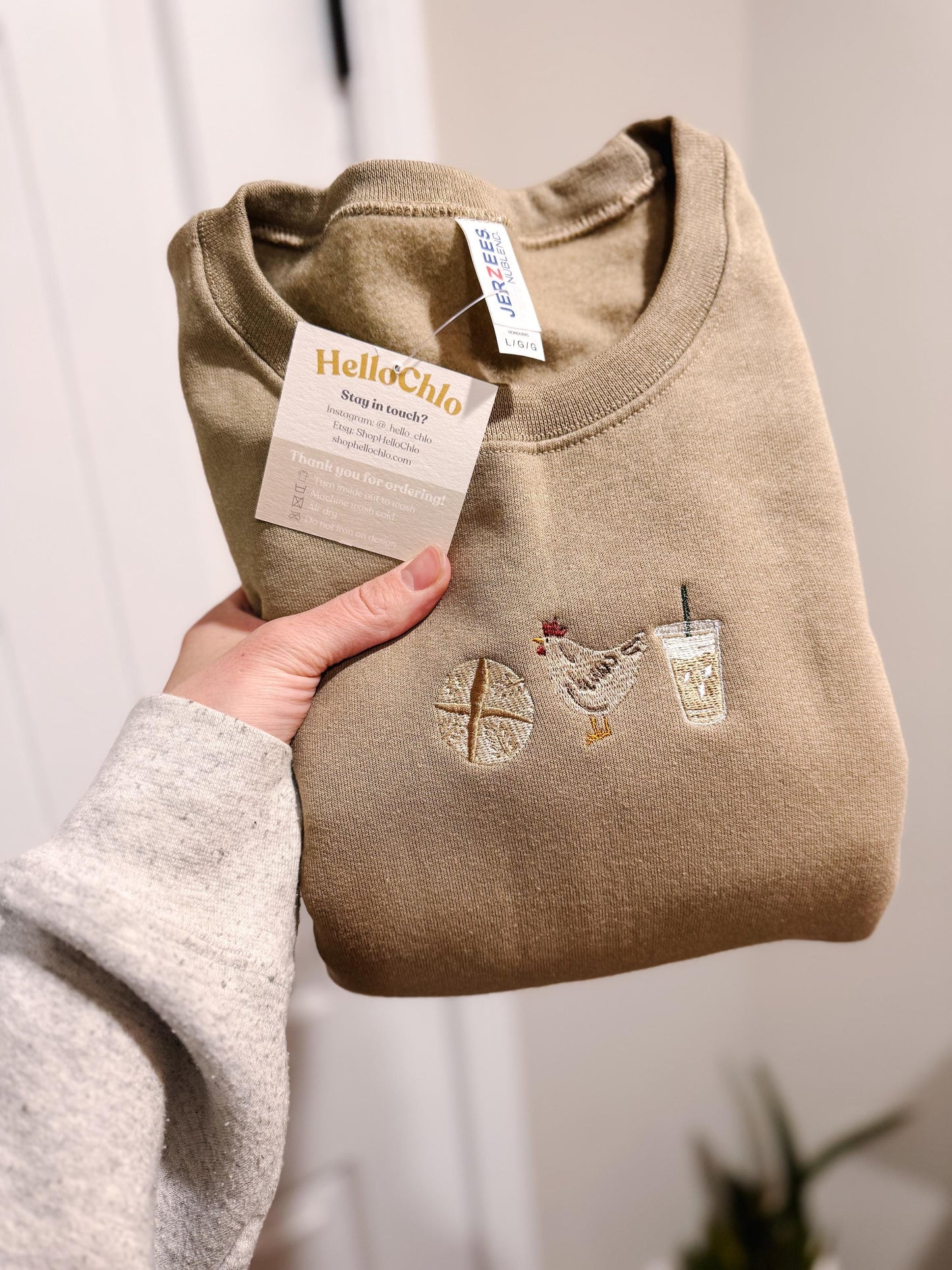 Sourdough, Chicken, Coffee Embroidered Crewneck