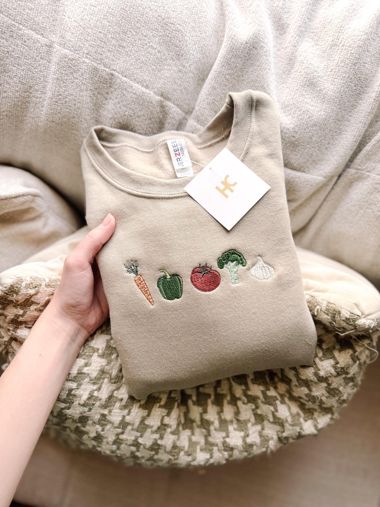 Veggie Lover Embroidered Crewneck