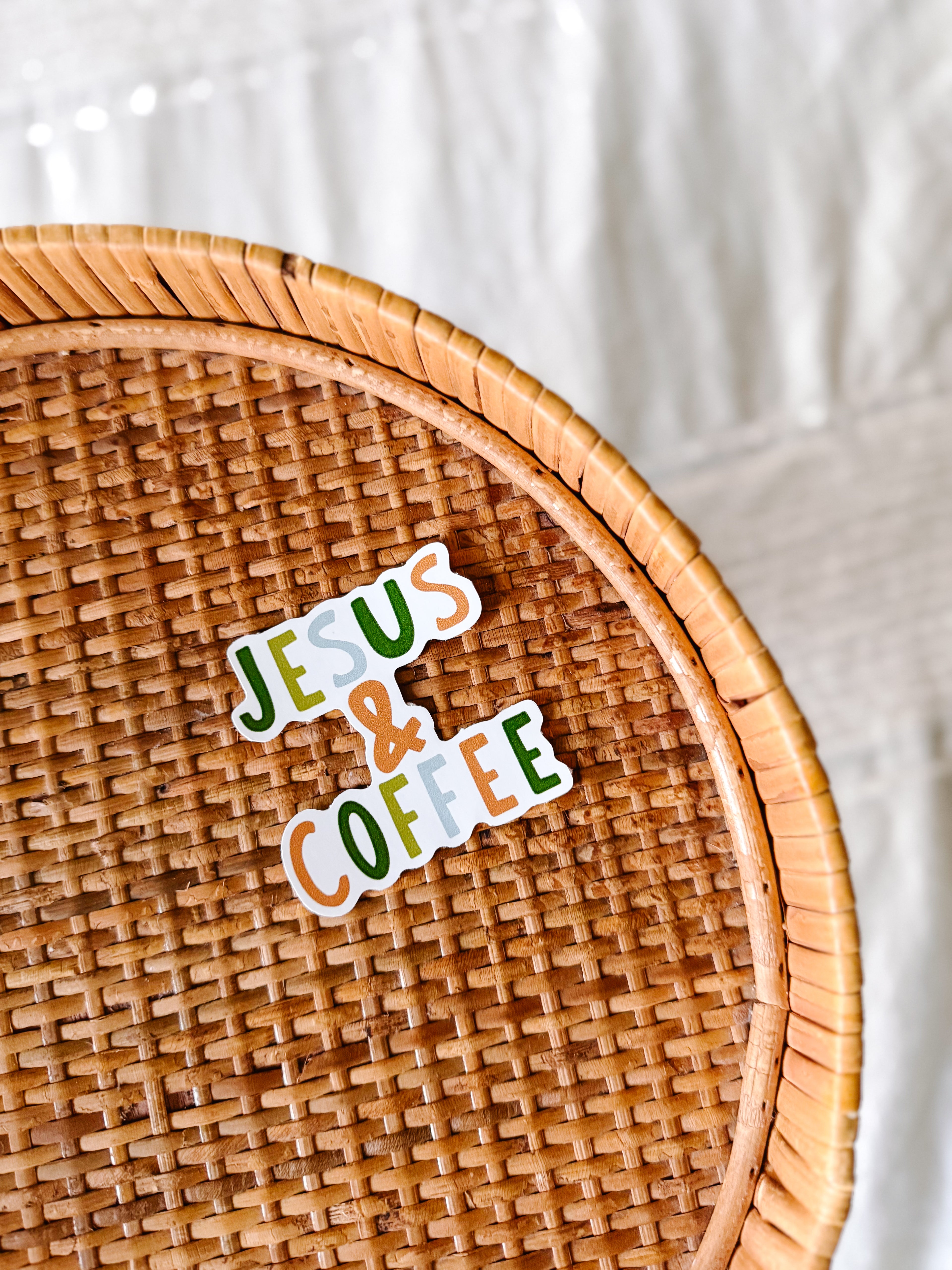 Jesus & Coffee Vinyl Sticker (Neutral)
