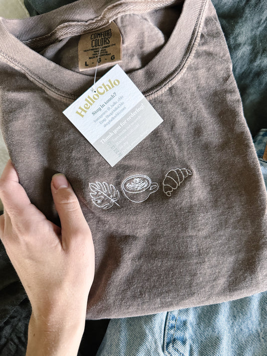 Espresso Trio Embroidered Tee