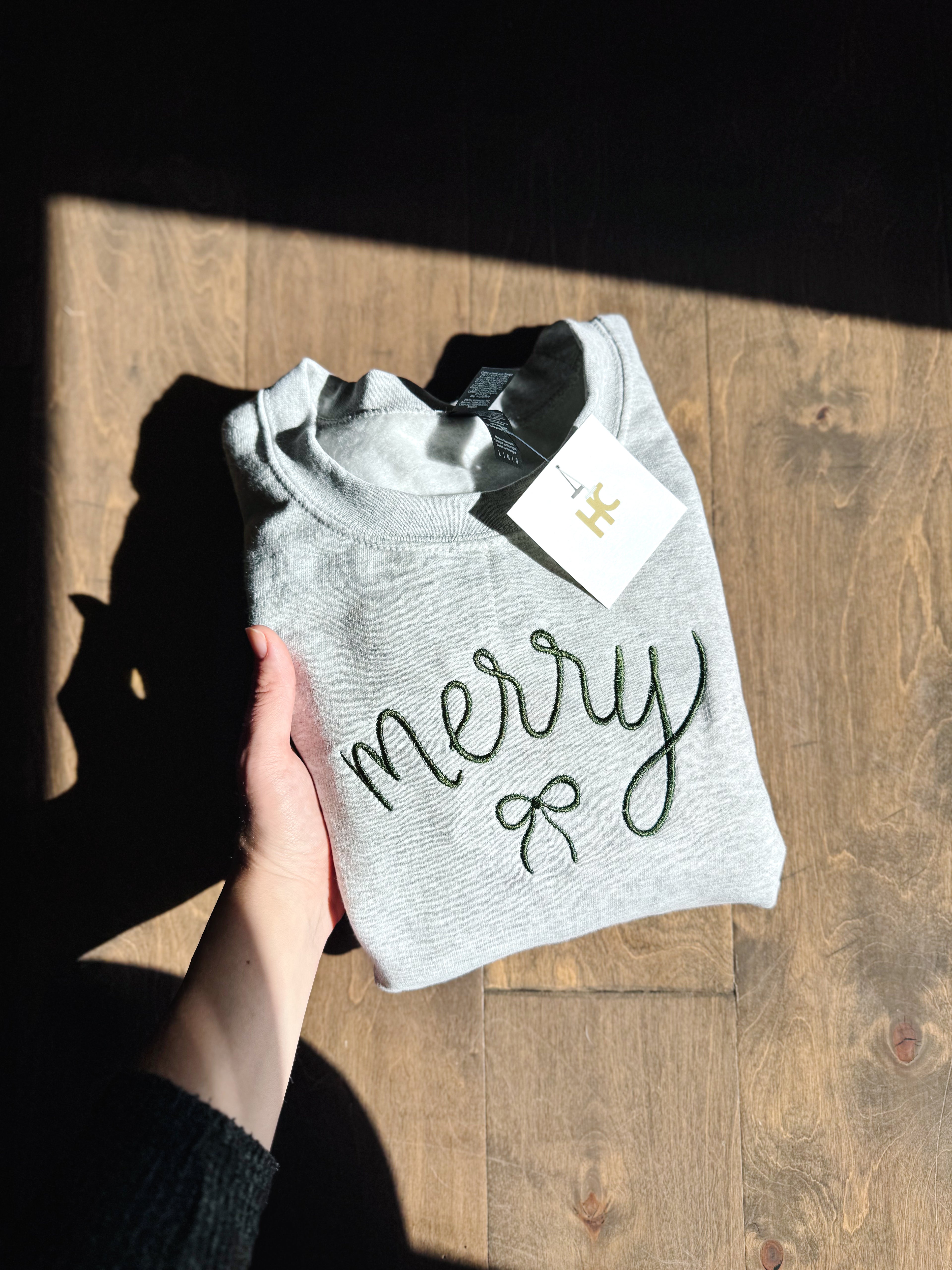 Merry Bow Crewneck (Ash)
