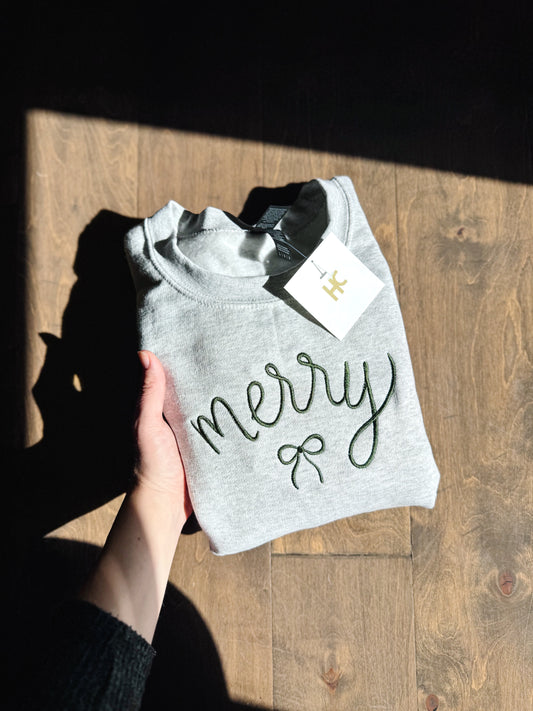 Merry Bow Crewneck (Ash)
