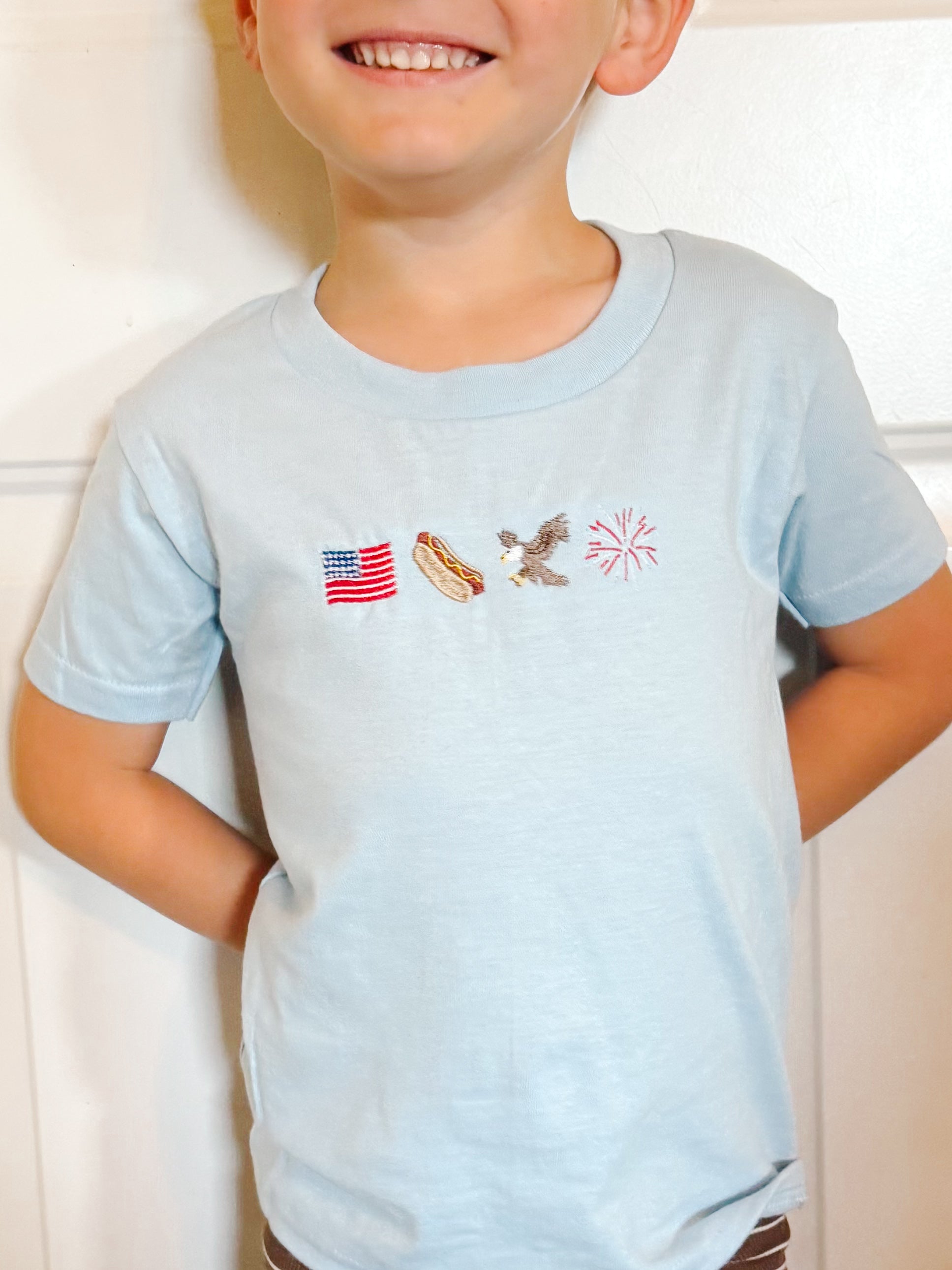 America Quad Tee (Flag, Hotdog, Eagle, Firework) - Toddler, Youth