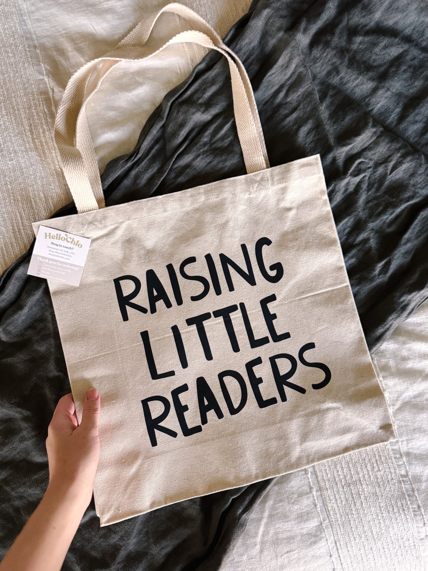 Raising Little Readers Tote (Black)