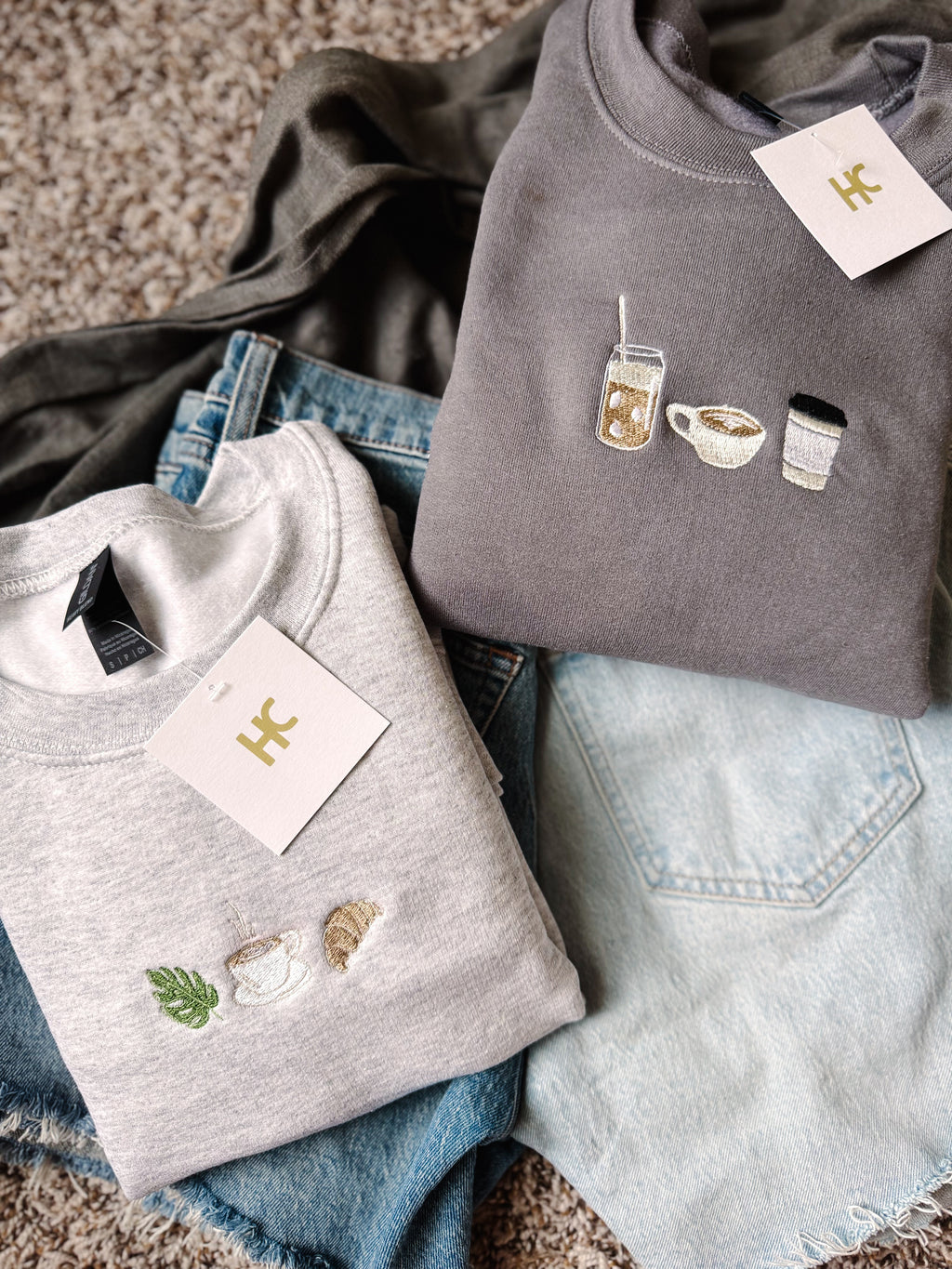 All the Coffees Trio Embroidered Crewneck