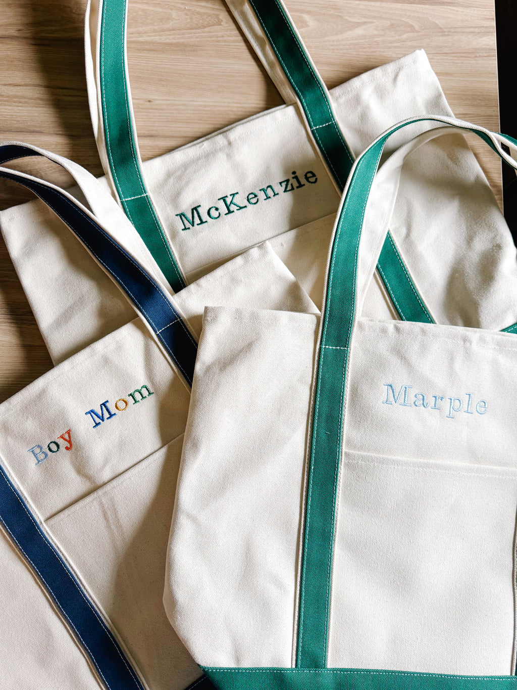 Personalized Embroidered Large Canvas Tote