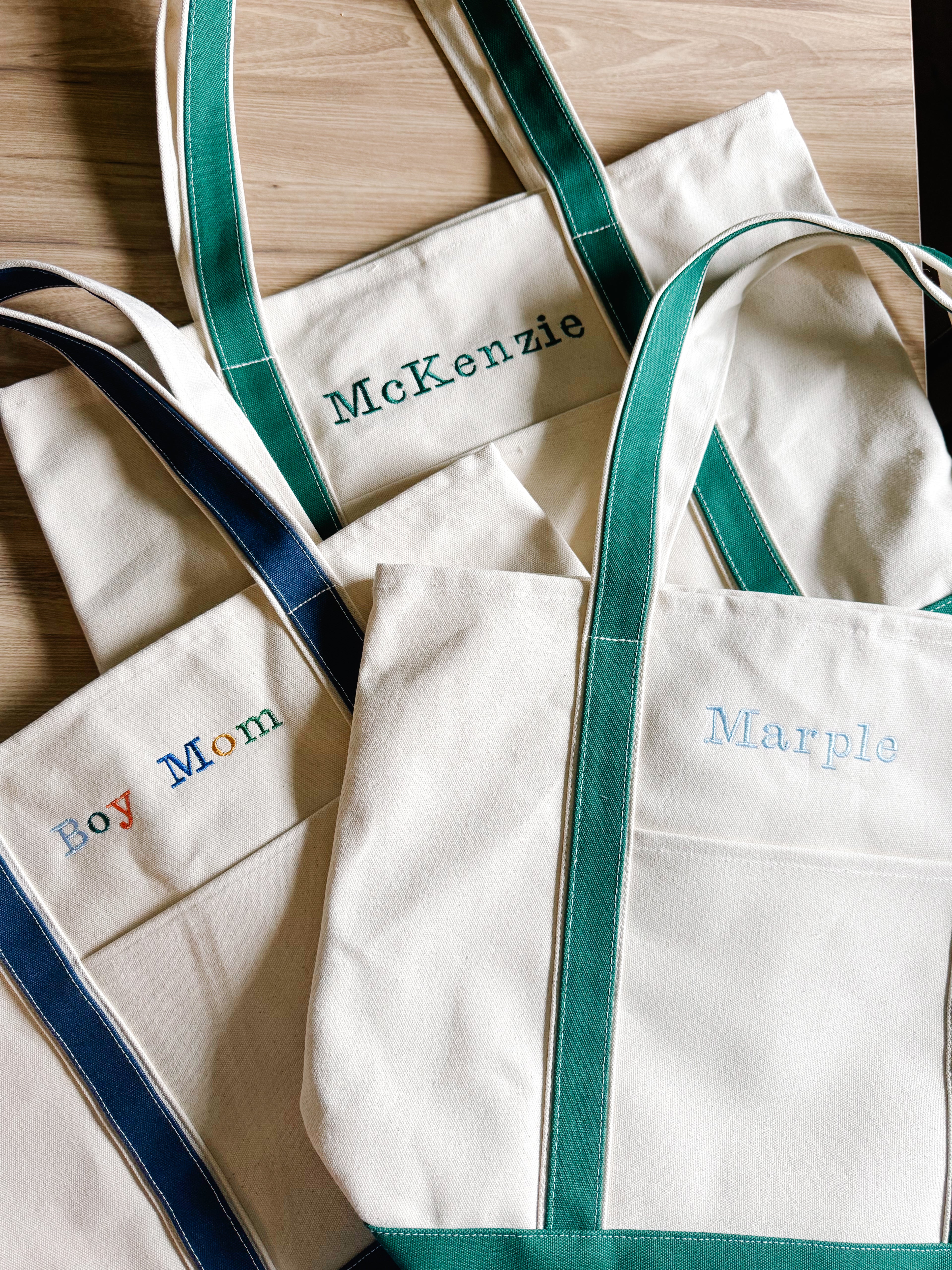 Personalized Embroidered Large Canvas Tote