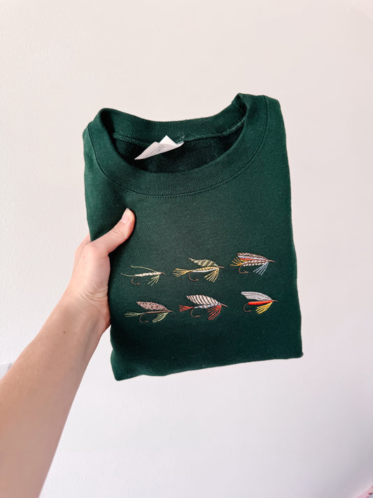 Fly Fishing Embroidered Crewneck