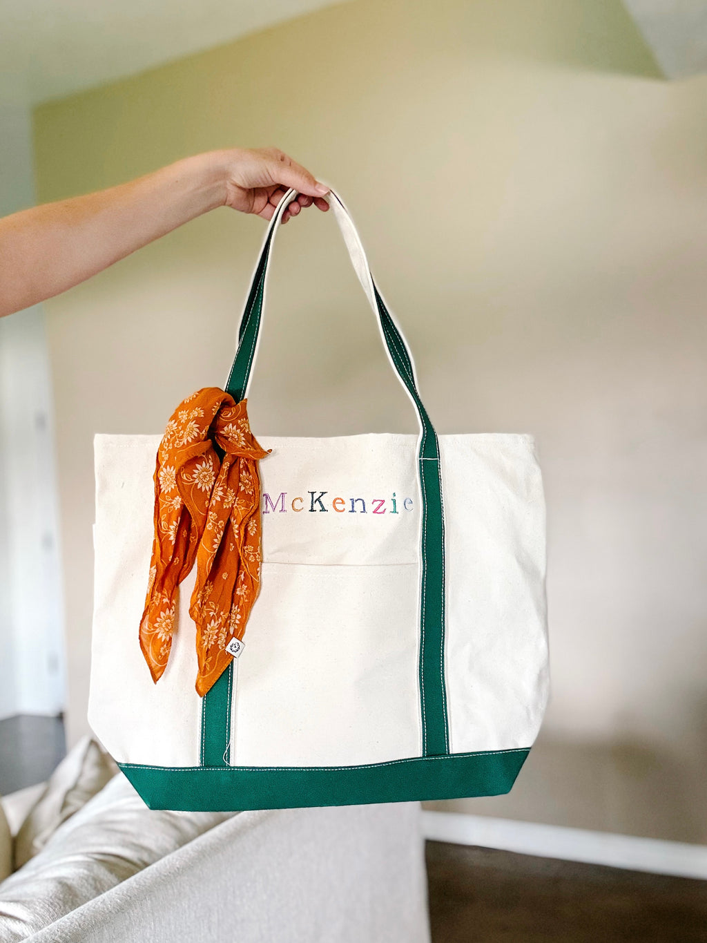 Personalized Embroidered Canvas Tote