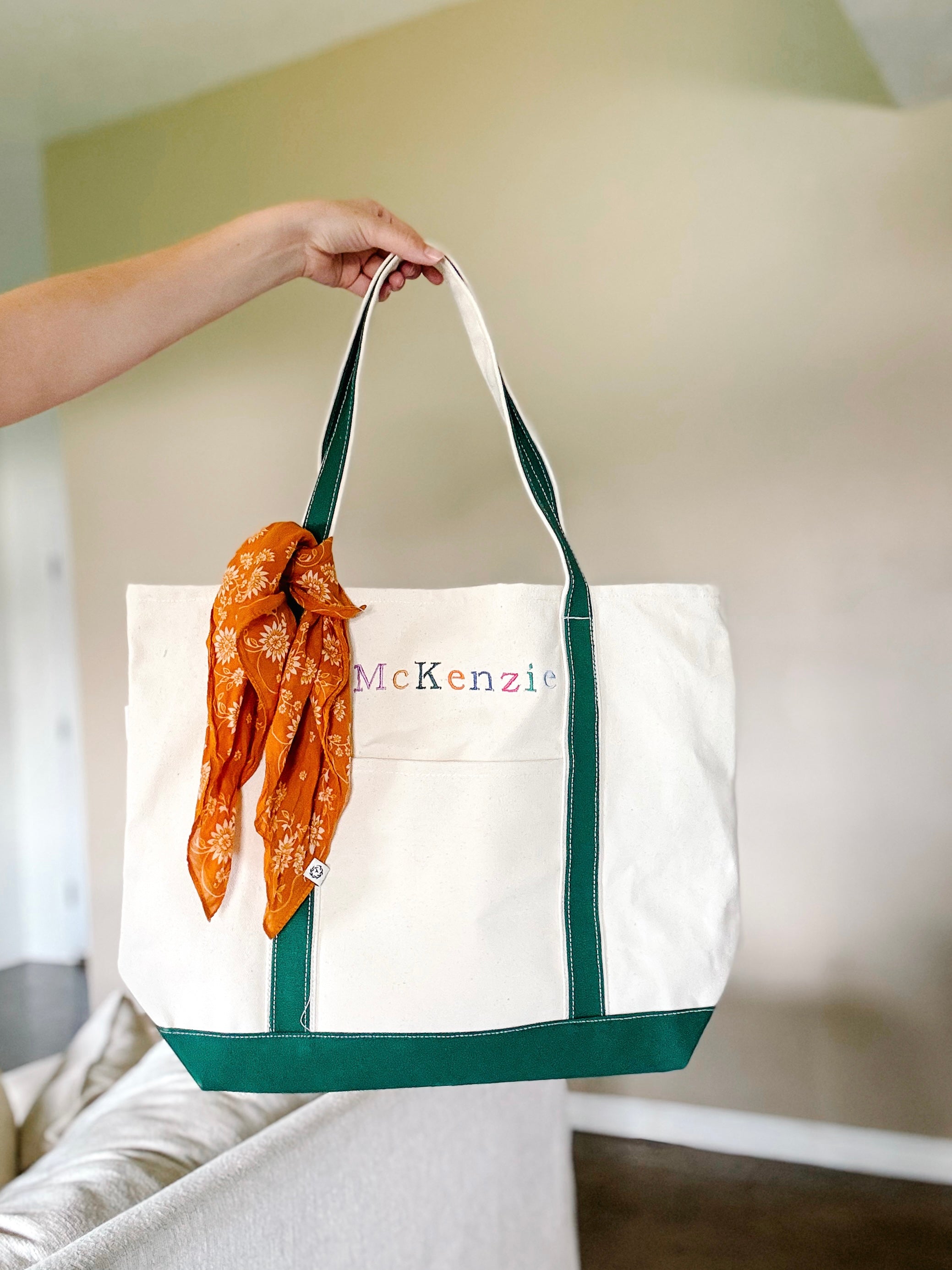 Personalized Embroidered Canvas Tote