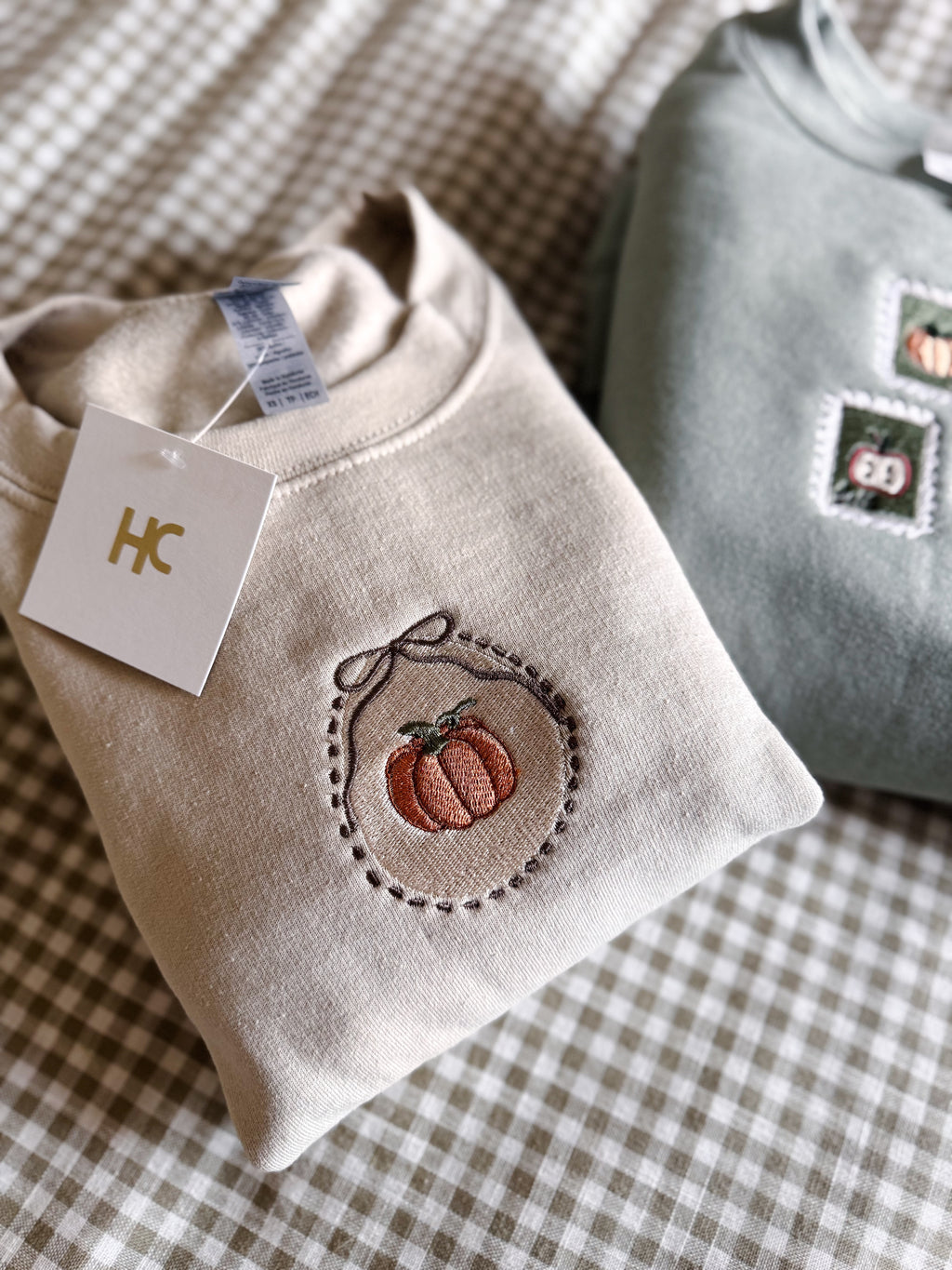 Pumpkin Bow Embroidered Crewneck