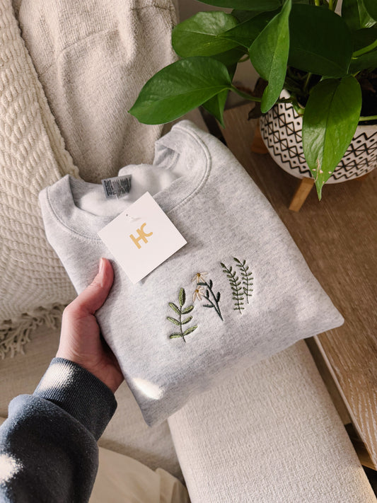 New Blooms Embroidered Crewneck