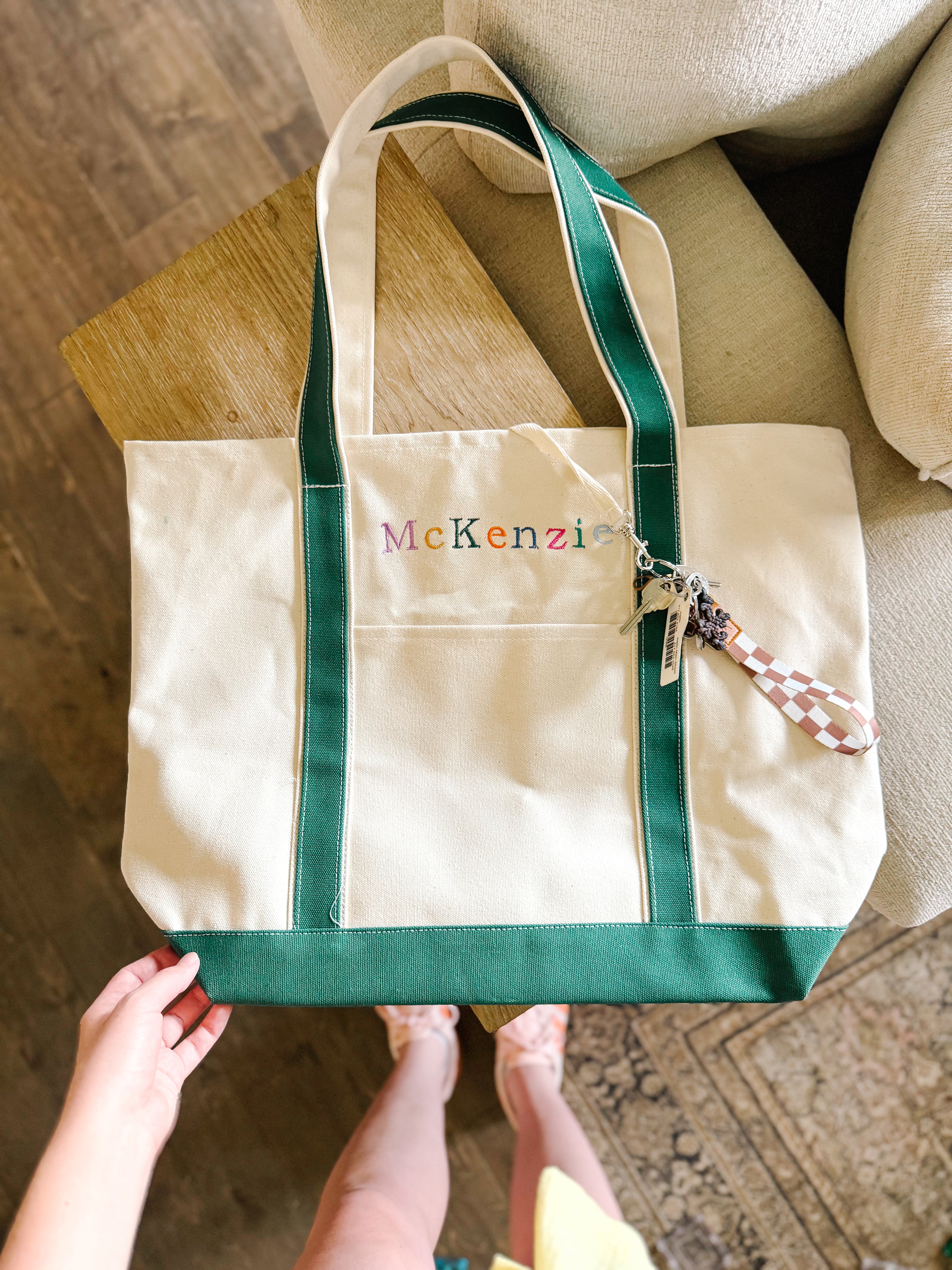 Personalized Embroidered Canvas Tote