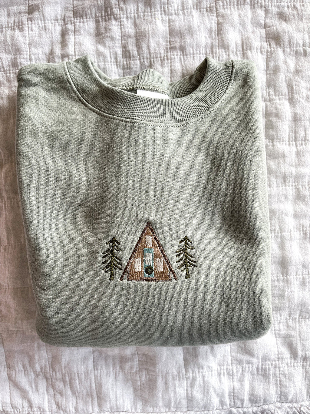 A-Frame Cabin Embroidered Crewneck Sweatshirt