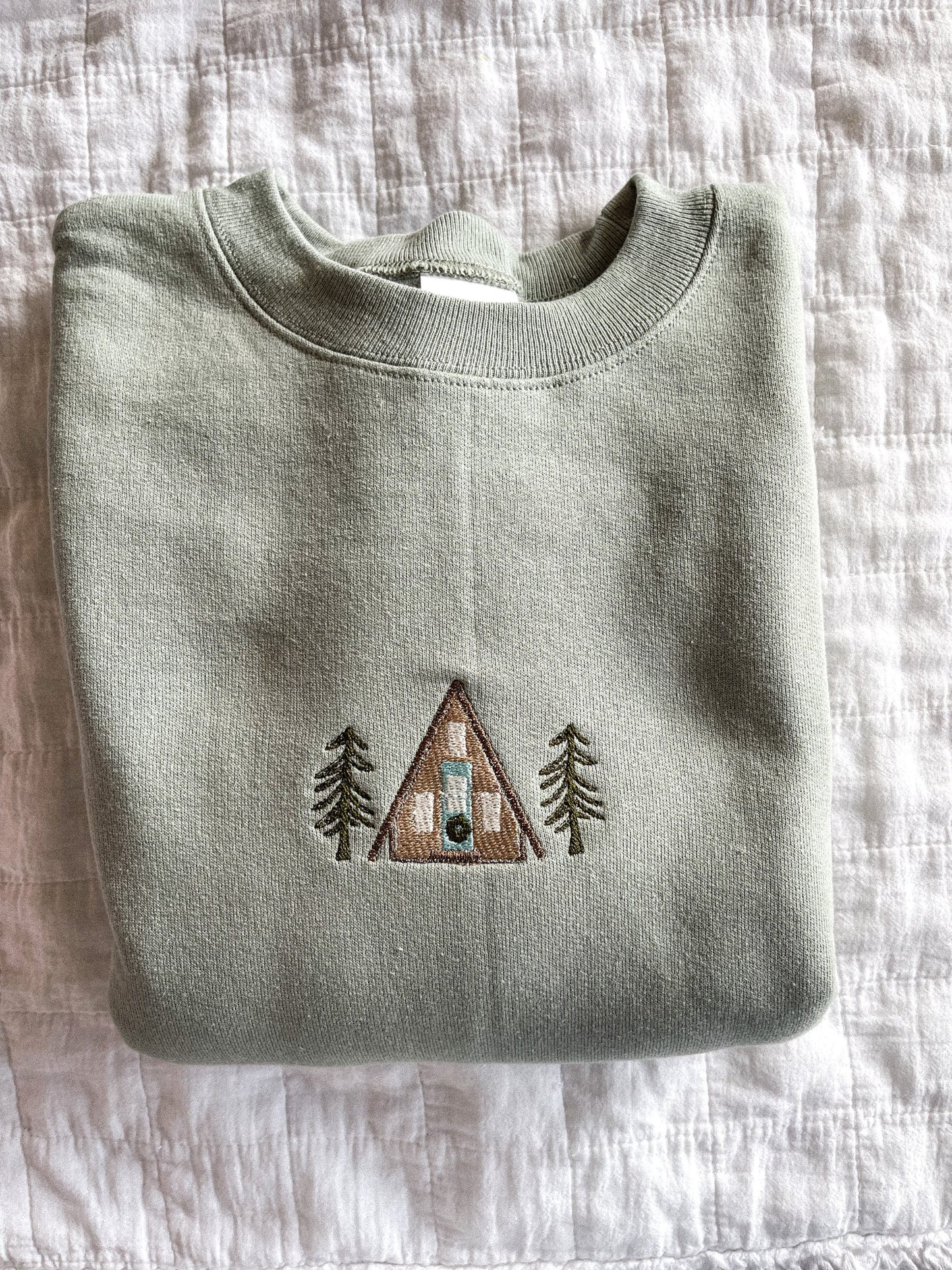 A-Frame Cabin Embroidered Crewneck Sweatshirt