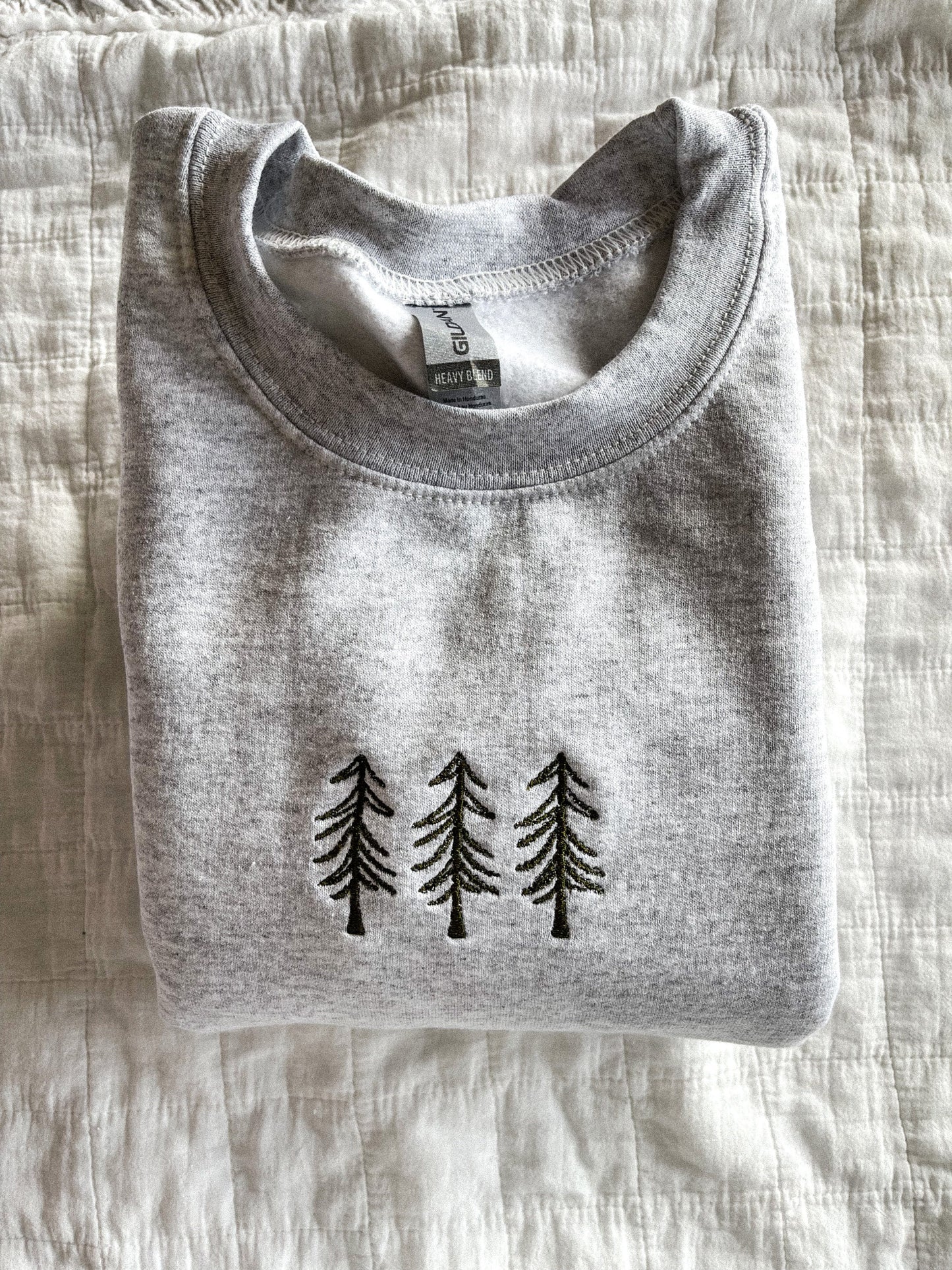 Pine Tree Trio Embroidered Crewneck Sweatshirt