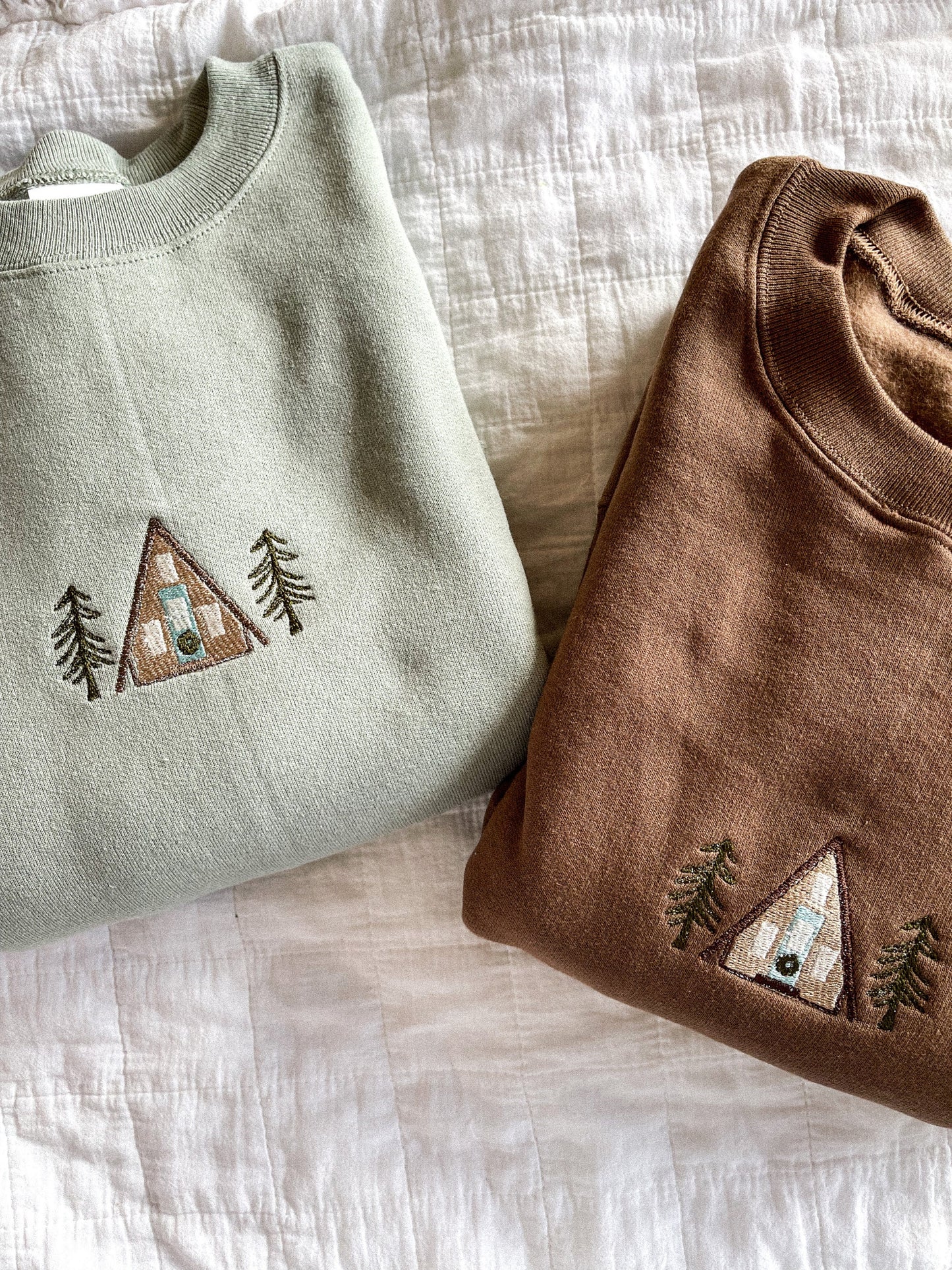 A-Frame Cabin Embroidered Crewneck Sweatshirt