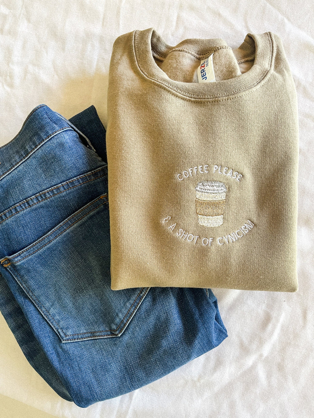 Coffee & Cynicism Embroidered Crewneck