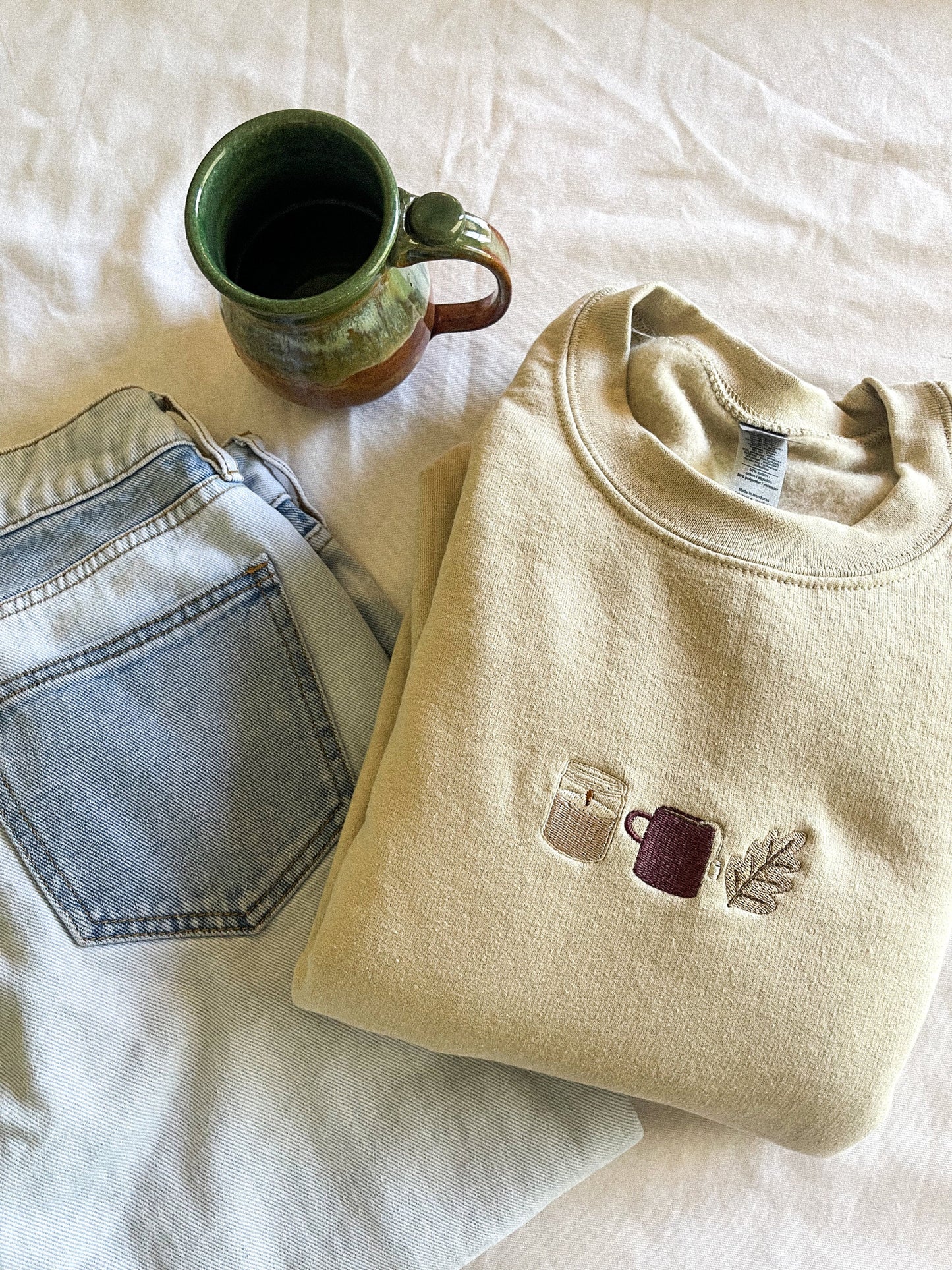 Cozy Fall Candle Trio Embroidered Crewneck