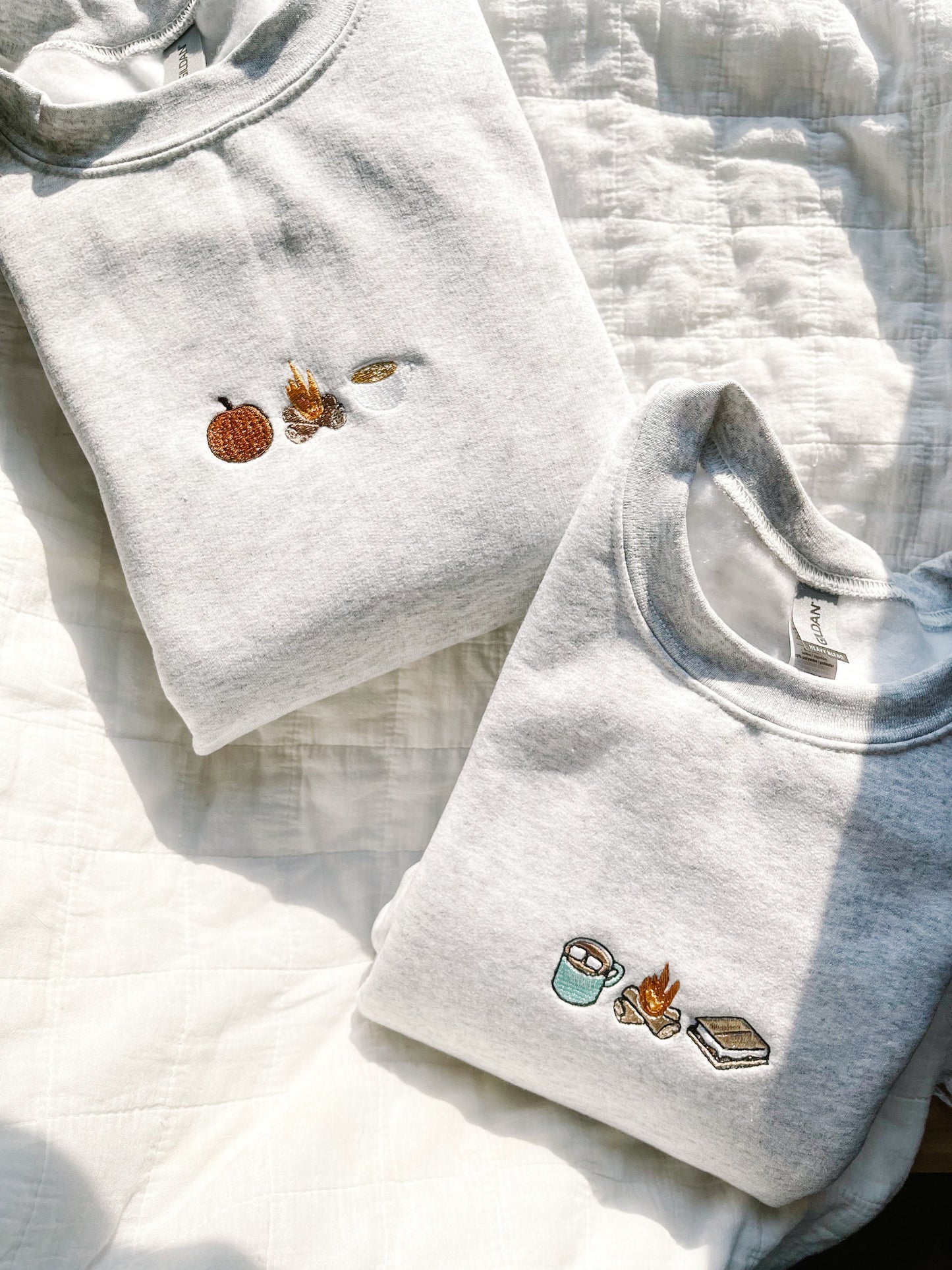 Pumpkin Trio Fall Embroidered Crewneck