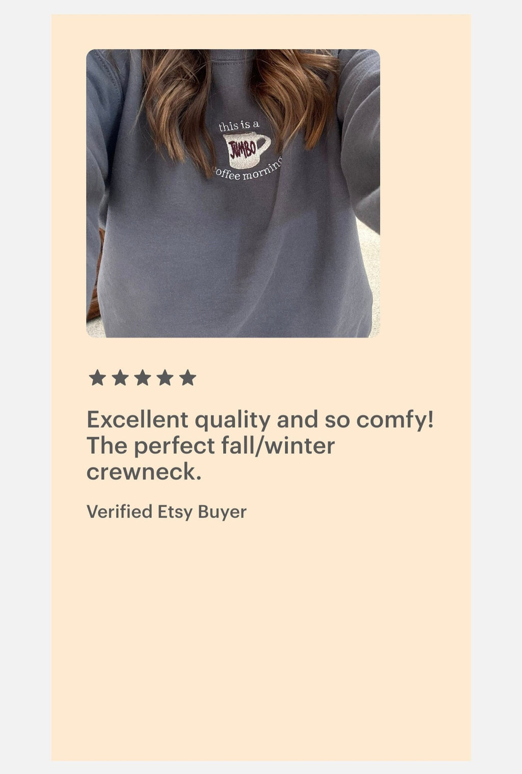 Jumbo Coffee Morning Embroidered Crewneck Sweatshirt, Embroidery Sweater, Lorelai Gilmore Quote, Gilmore Girls, Coffee Shirt, Latte Shirt