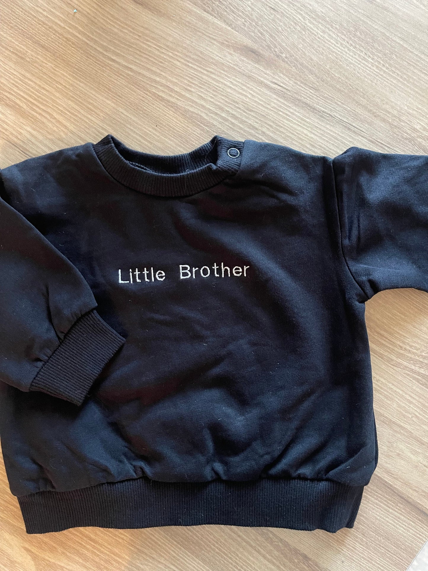 Big Brother Little Brother Sister Embroidered Sweatshirt Minimalistic Simple Modern Design