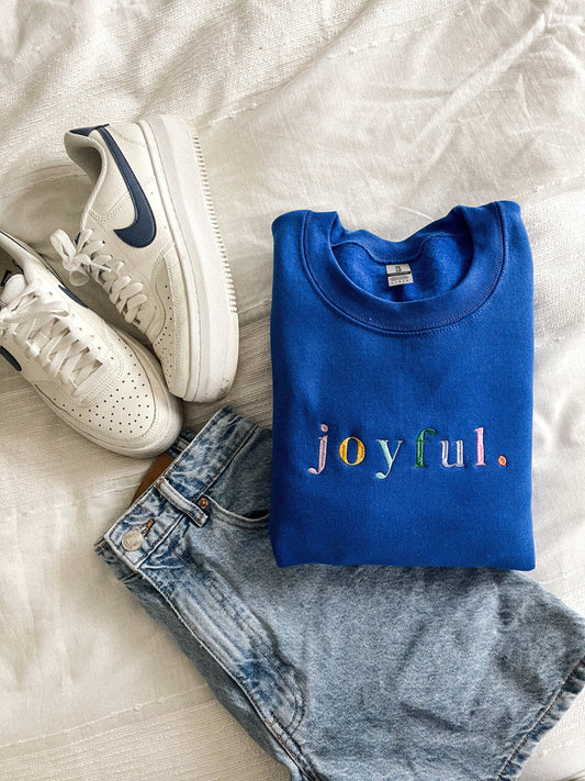 Joyful Embroidered Crewneck Sweatshirt