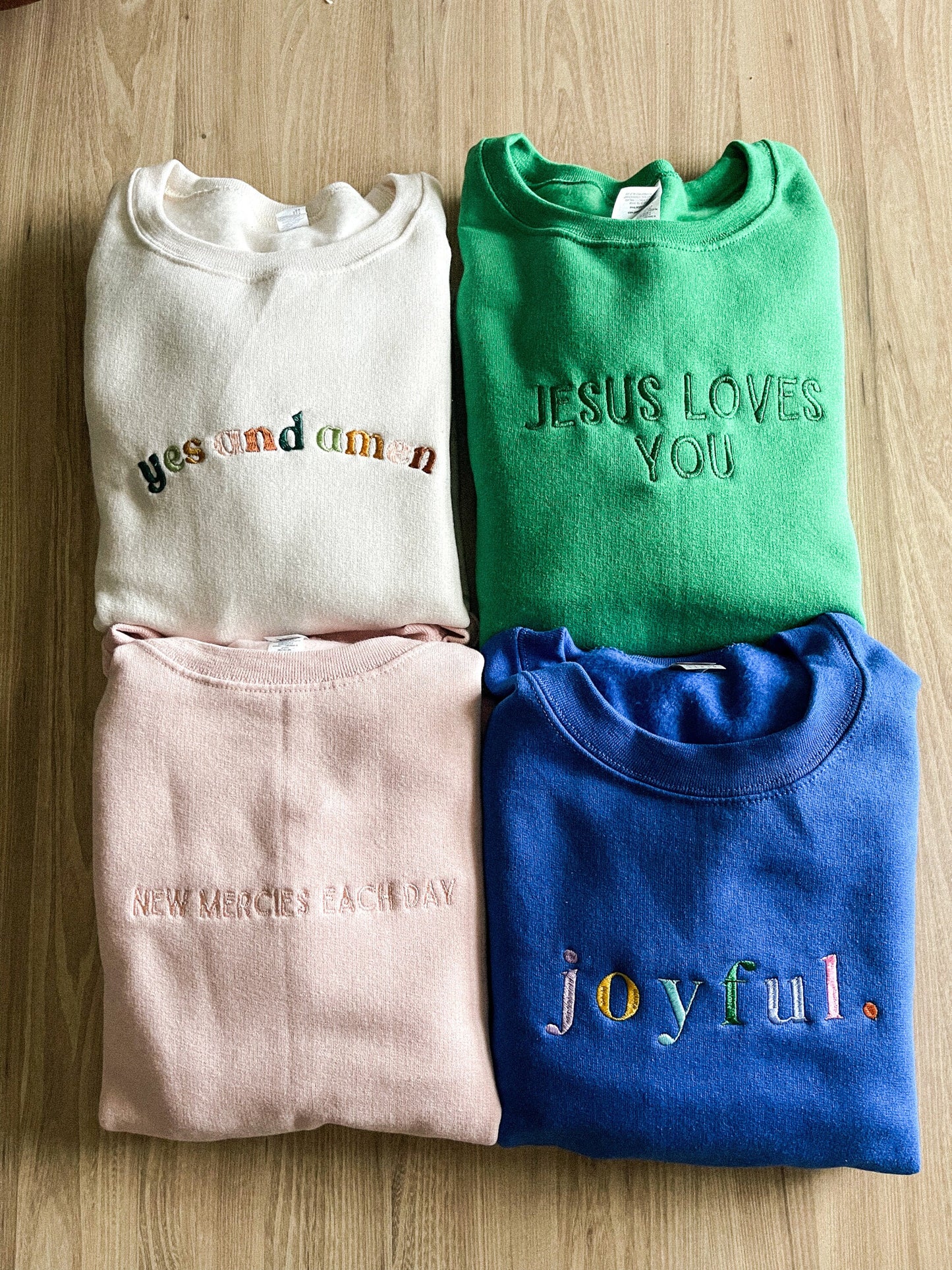 Joyful Embroidered Crewneck Sweatshirt