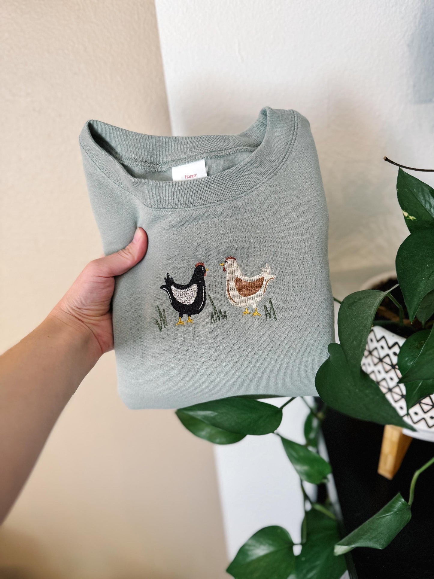 Chicken Lover Embroidered Crewneck