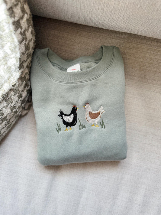 Chicken Lover Embroidered Crewneck